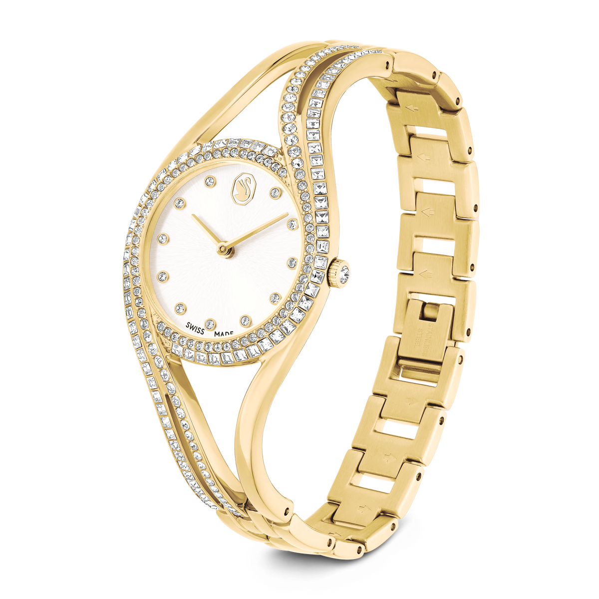 Hyperbola Bangle Saat, İsviçre Üretimi, Metal Bileklik, Altın Rengi, Altın Rengi Yüzey