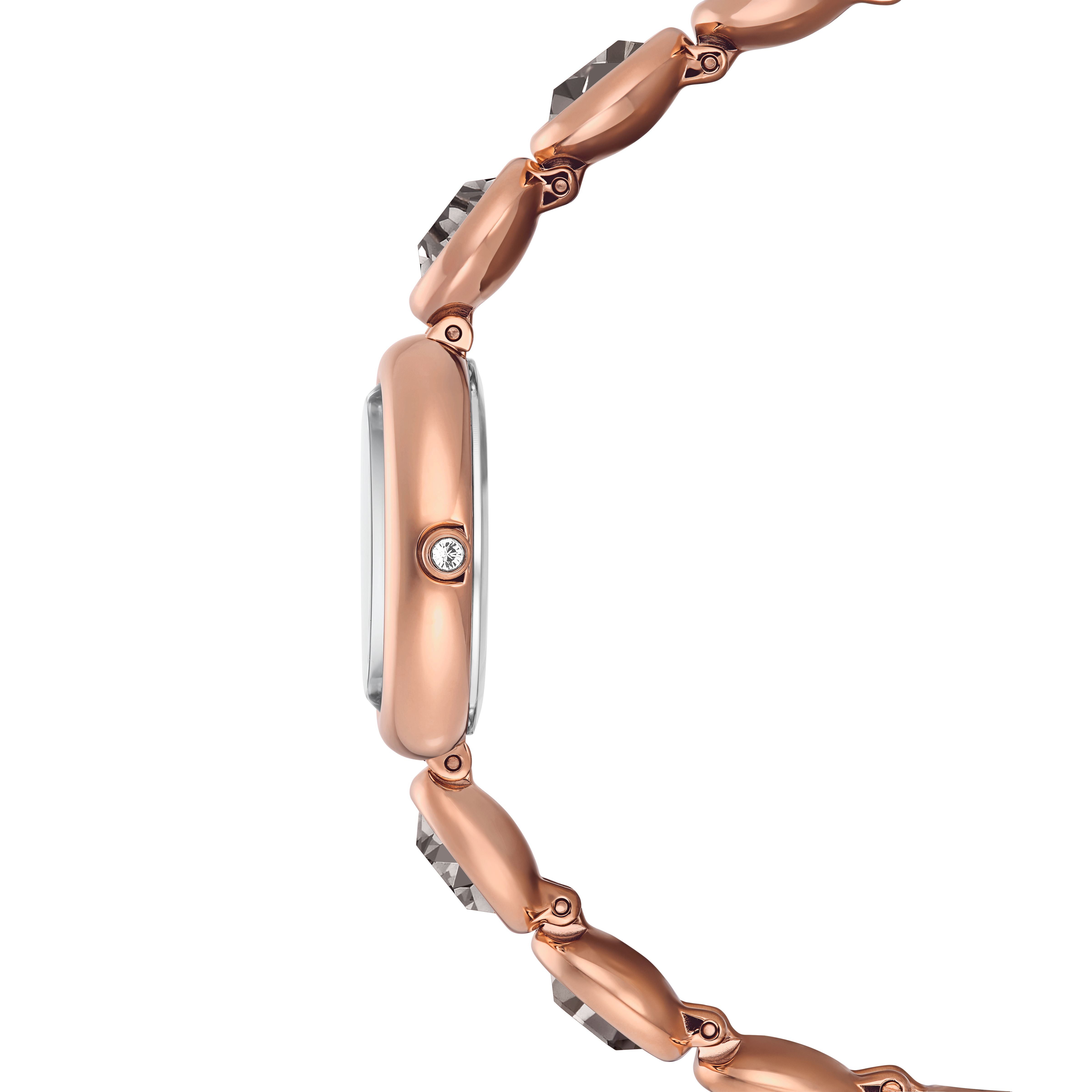 Imber Oval Saat, İsviçre Üretimi, Metal Bileklik, Siyah, Pembe Altın Rengi Yüzey