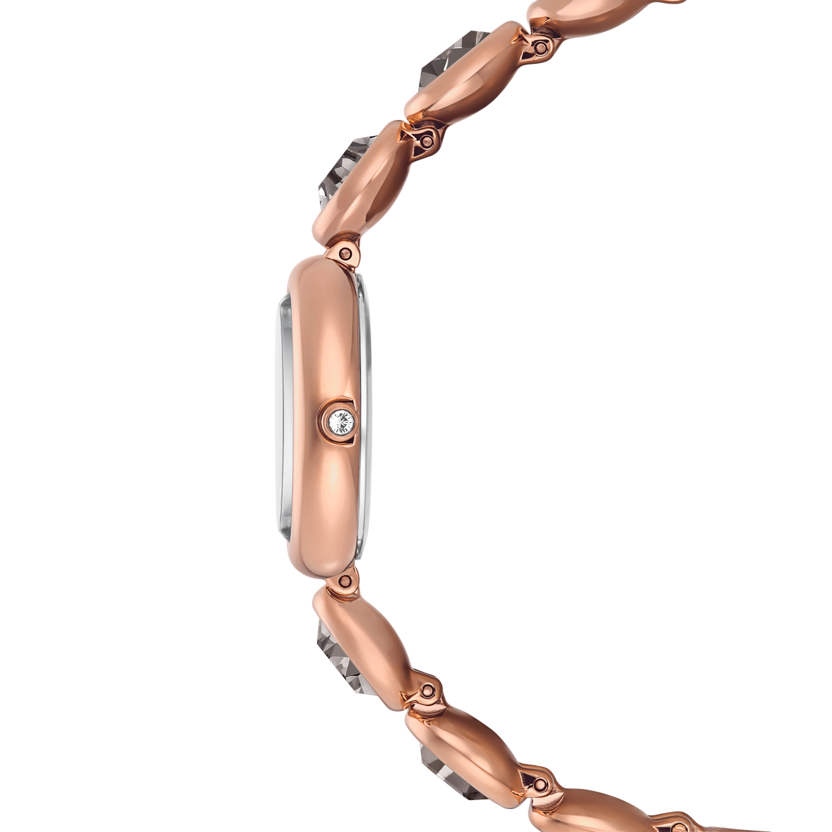 Imber Oval Saat, İsviçre Üretimi, Metal Bileklik, Siyah, Pembe Altın Rengi Yüzey
