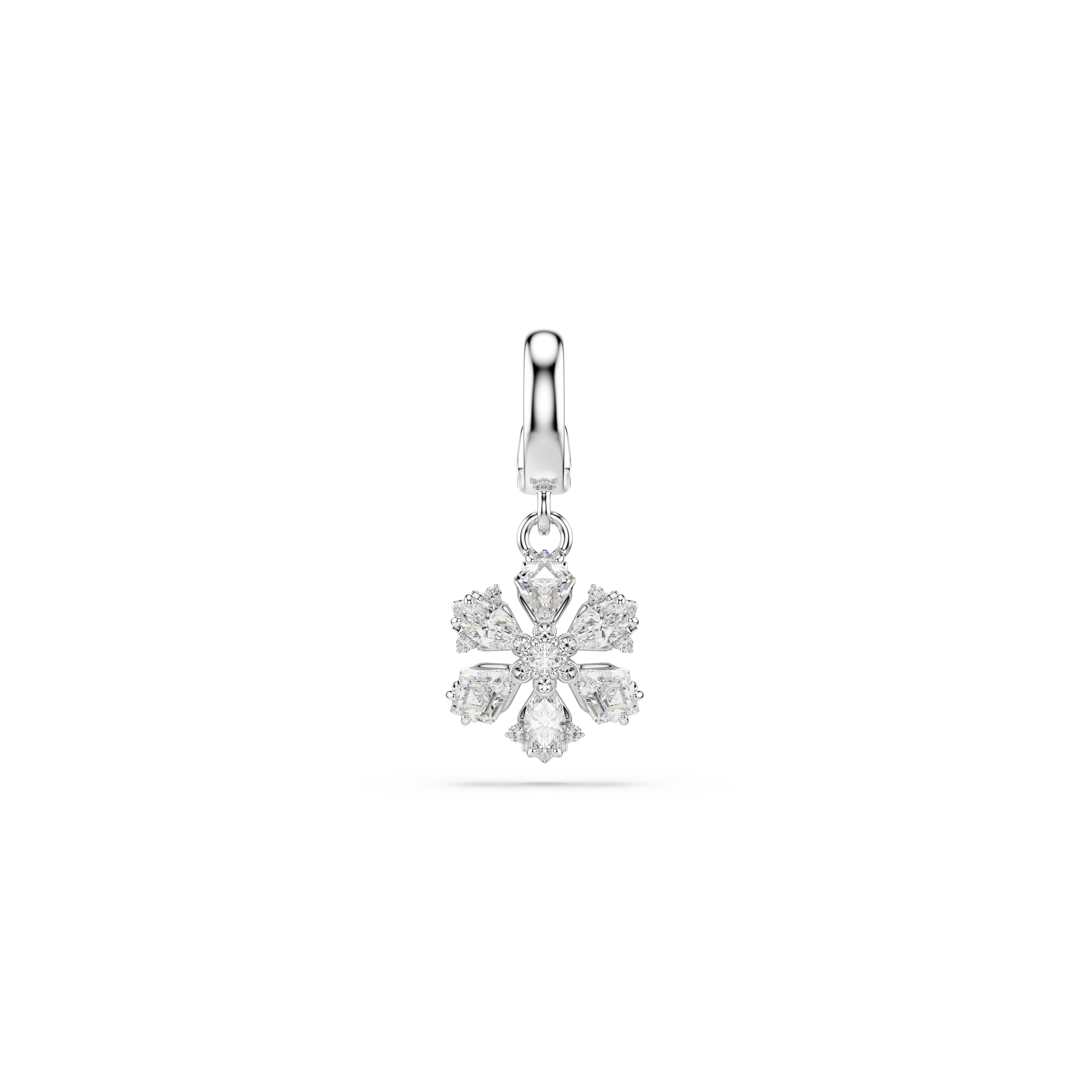 Idyllia Charm, Karışık Kesim, Kar Tanesi, Beyaz, Rodyum Kaplama