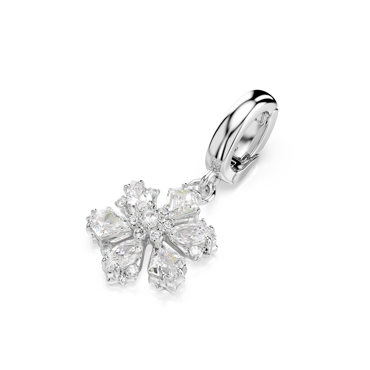 Idyllia Charm, Karışık Kesim, Kar Tanesi, Beyaz, Rodyum Kaplama