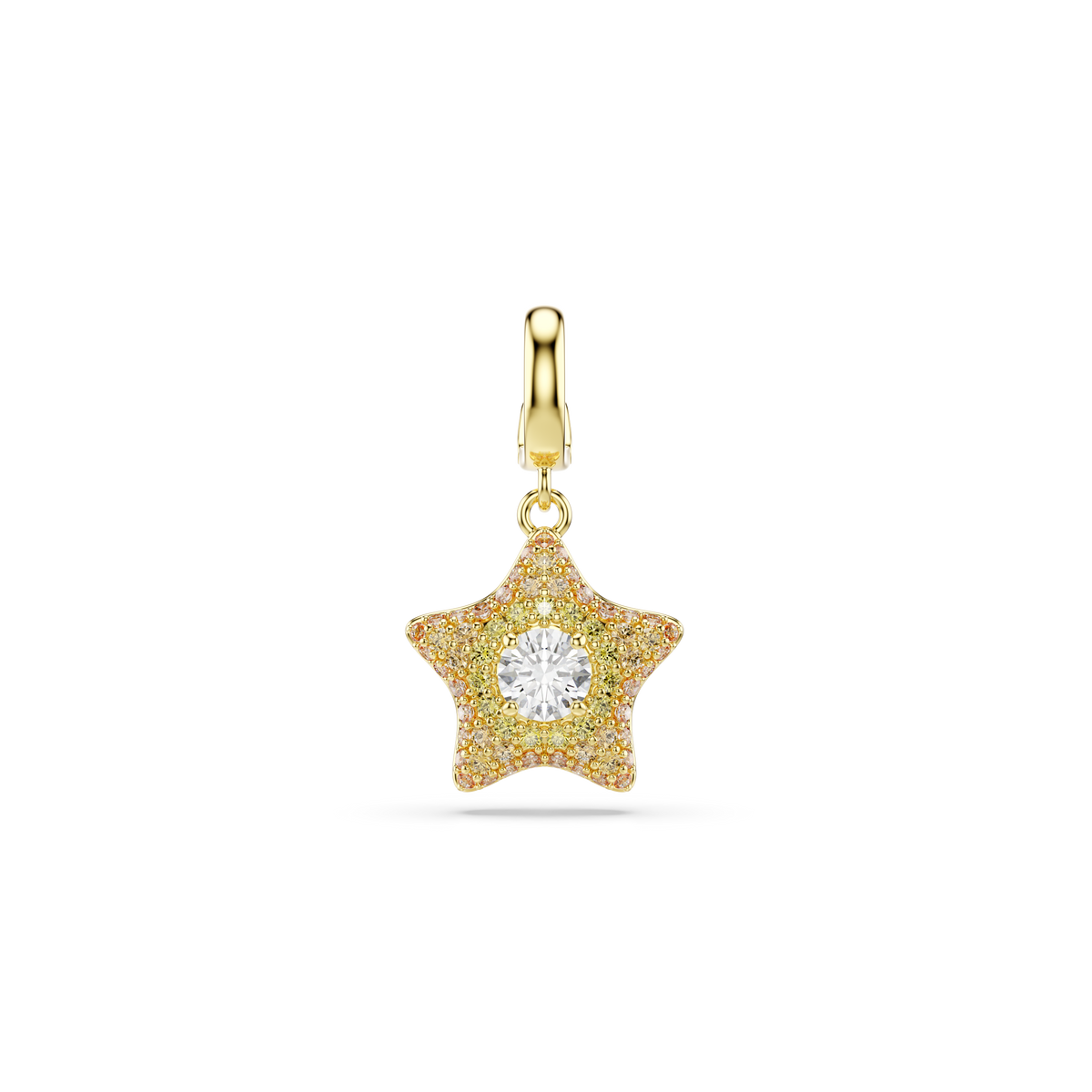 Sublima Charm, Yuvarlak Kesim, Yıldız, Sarı, 18K Altın Rengi Yüzey