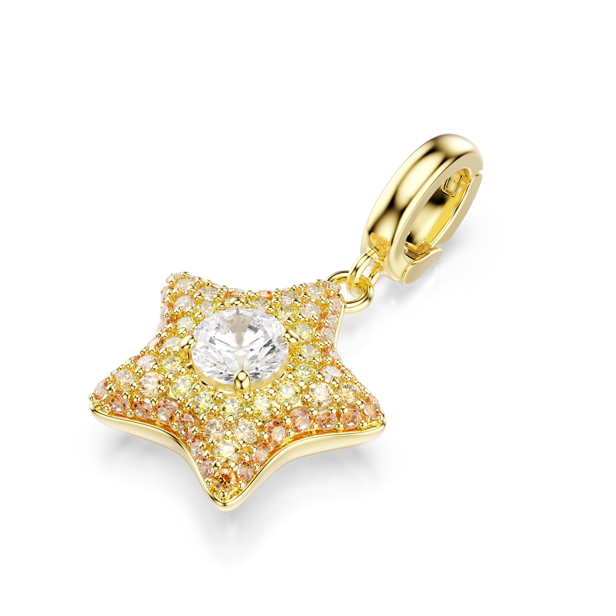 Sublima Charm, Yuvarlak Kesim, Yıldız, Sarı, 18K Altın Rengi Yüzey
