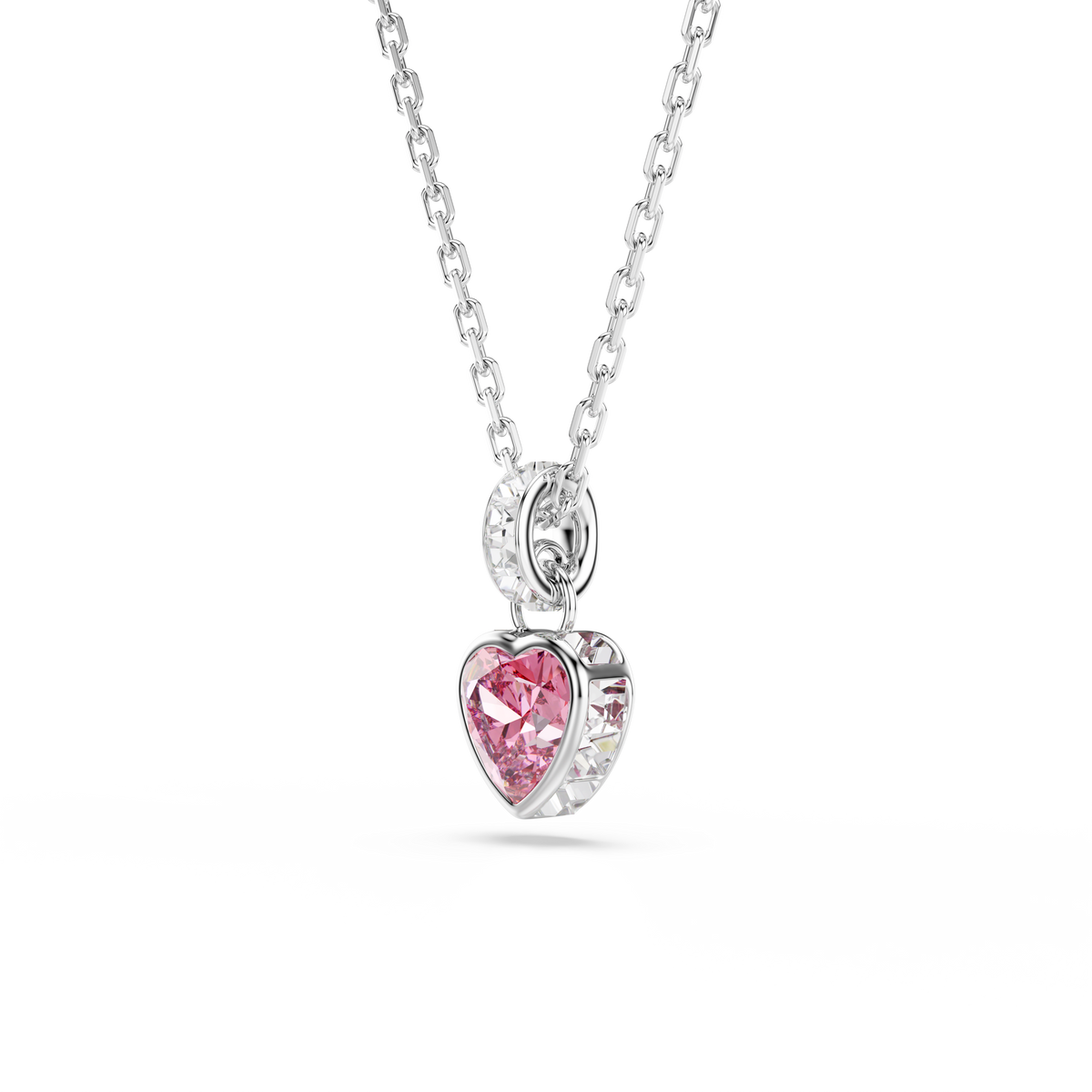 Chroma Zincir Kolye, Karışık Kesim, Pembe, Rodyum Kaplama