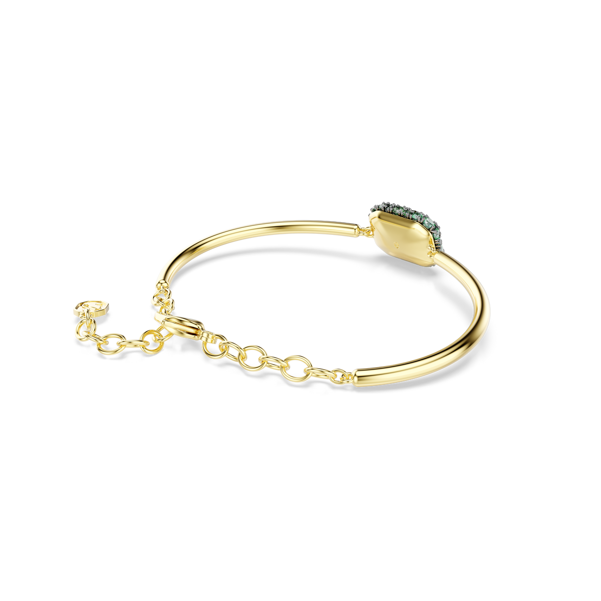 Sublima Bangle Bileklik, Sekizgen Kesim, Yeşil, 18K Altın Rengi Yüzey