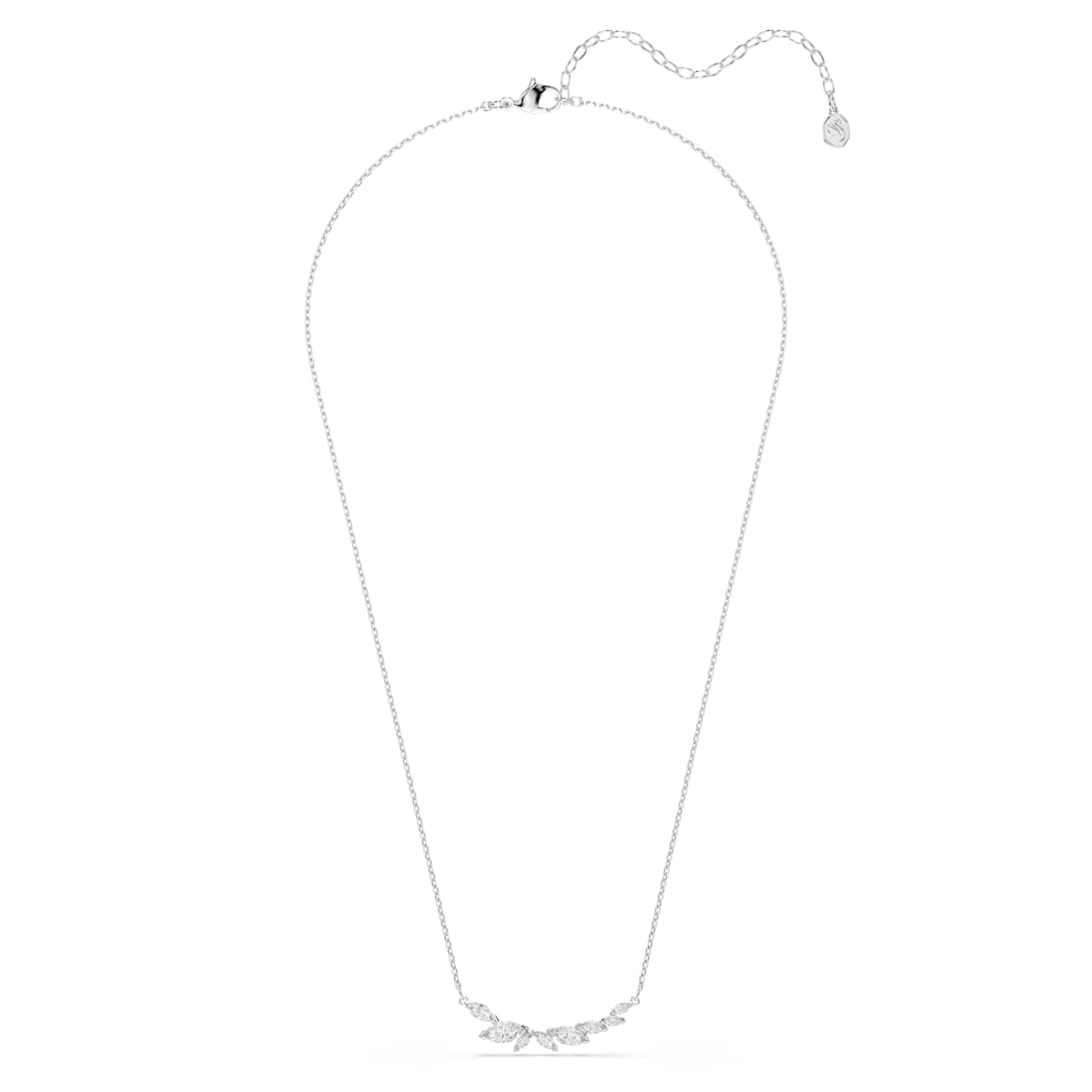 Mesmera Zincir Kolye, Markiz Kesim, Beyaz, Rodyum Kaplama