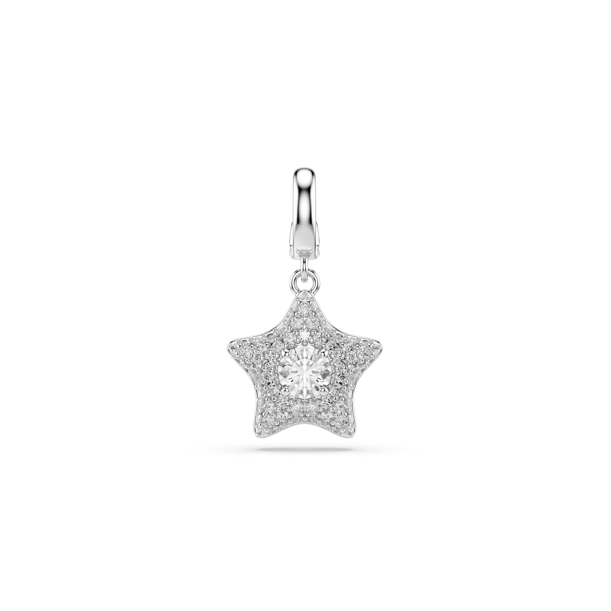 Sublima Charm, Yuvarlak Kesim, Yıldız, Beyaz, Rodyum Kaplama