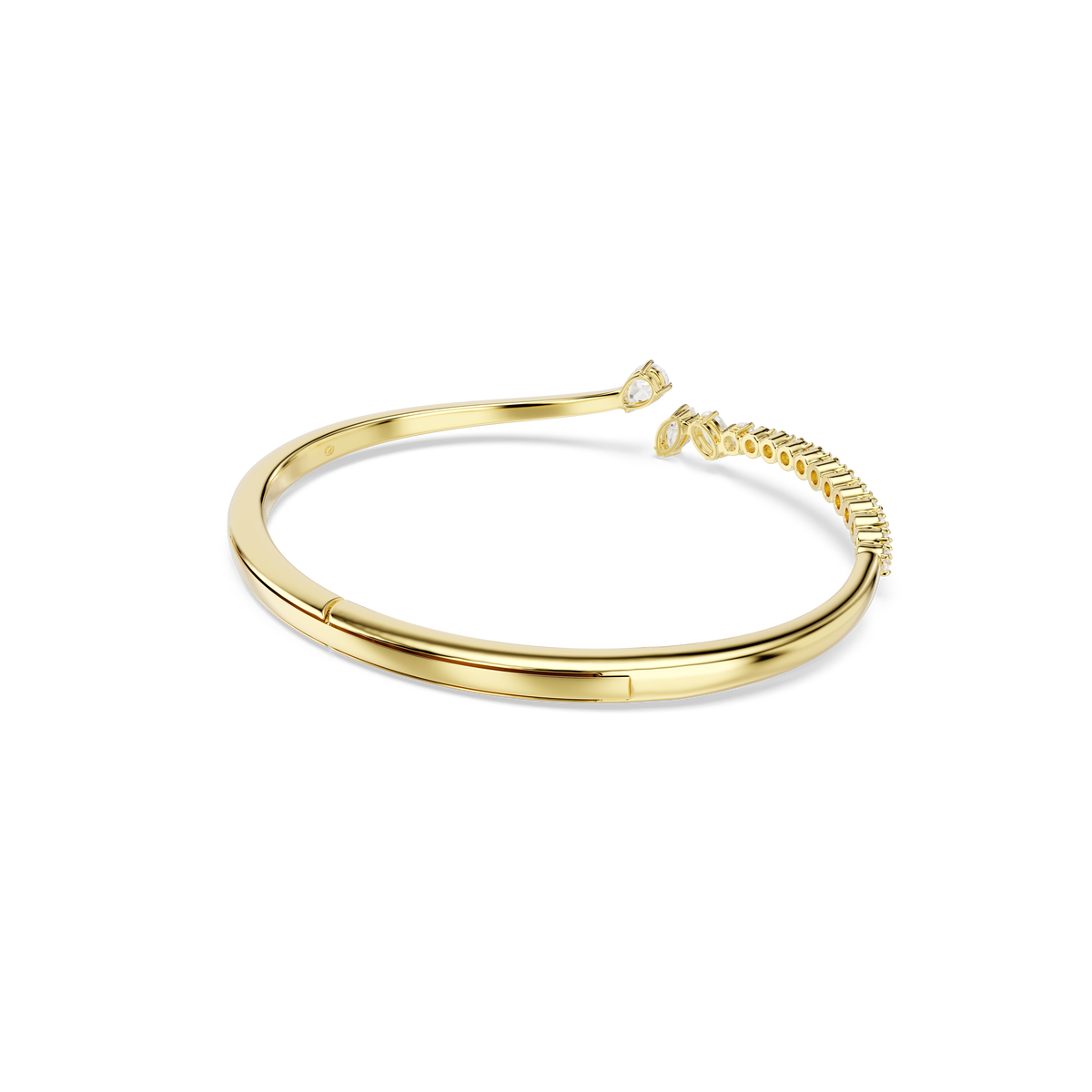 Mesmera Bangle Bileklik, Karışık Kesim, Beyaz, 18K Altın Rengi Yüzey