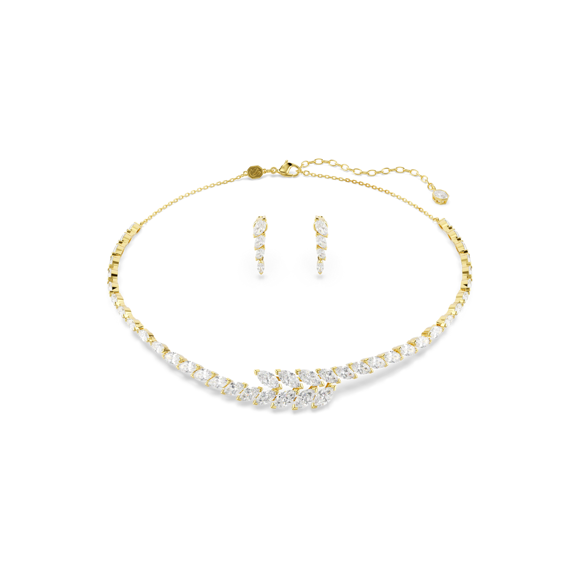 Mesmera Set, Set (2), Markiz Kesim, Beyaz, 18K Altın Rengi Yüzey