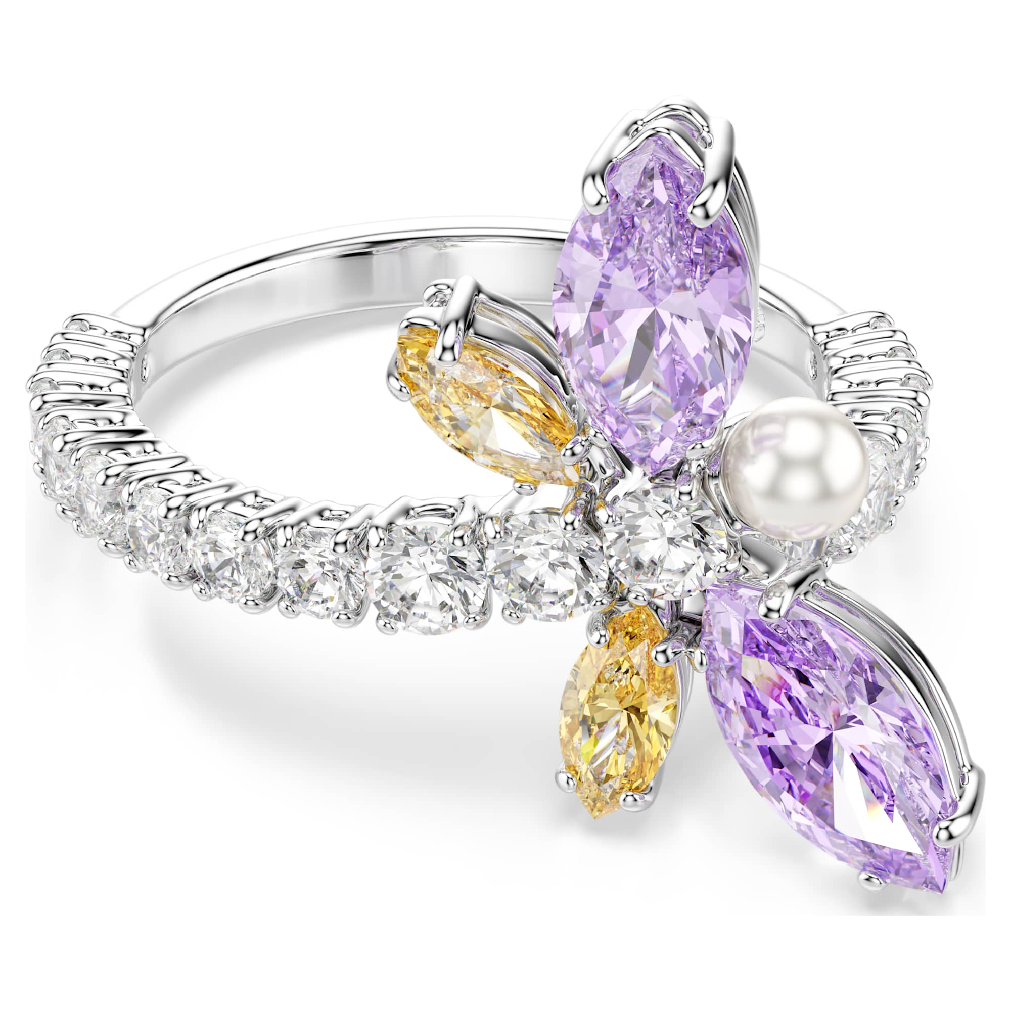 Ariana Grande x Swarovski Motif Yüzük, Karışık Kesim, Yusufçuk, Çok Renkli, Rodyum Kaplama
