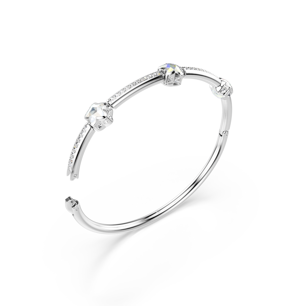 Chroma Bangle Bileklik, Karışık Kesim, Yıldız, Beyaz, Rodyum Kaplama