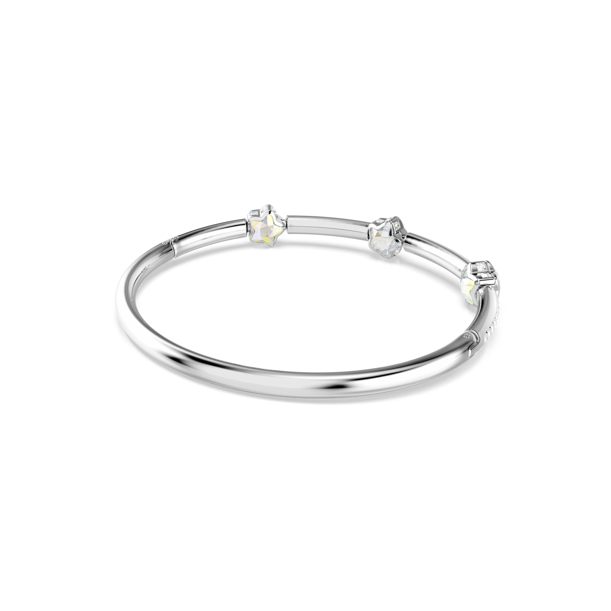 Chroma Bangle Bileklik, Karışık Kesim, Yıldız, Beyaz, Rodyum Kaplama