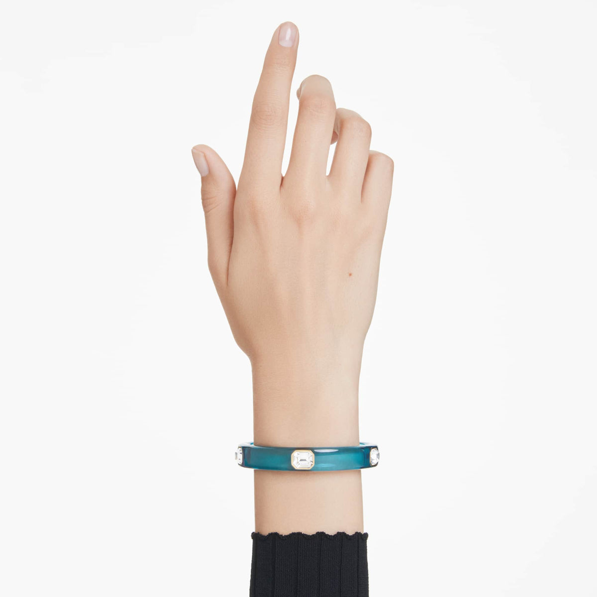 Dulcis Bangle Bileklik, Octagon Kesim, Mavi, Altın Rengi Kaplama, L