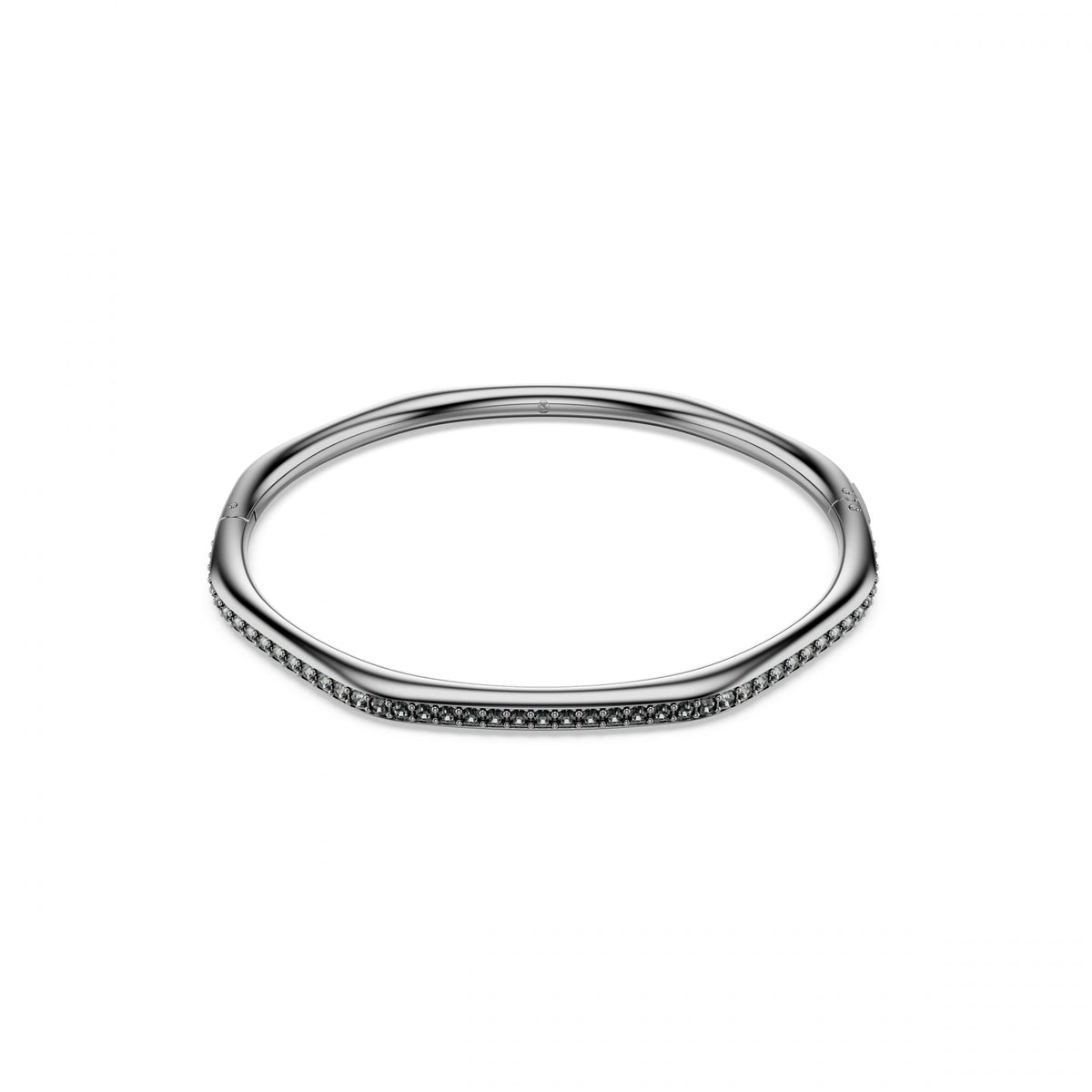 Dextera Bangle Bileklik, Sekizgen, Yuvarlak Kesim, Beyaz, Rutenyum Kaplama