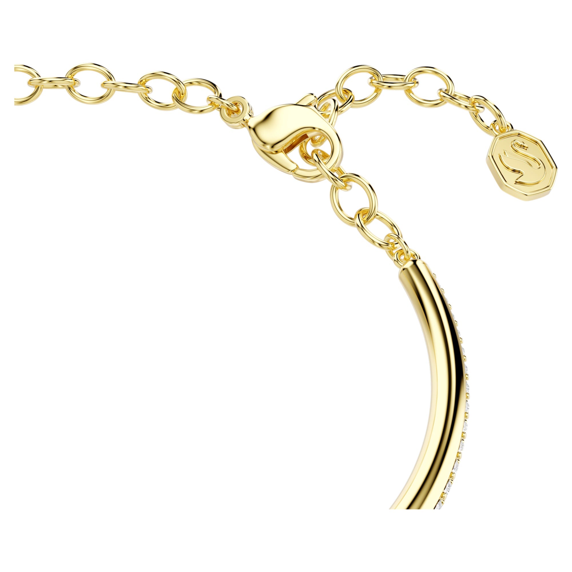 Dextera Bangle Bileklik, Yuvarlak Kesim, Beyaz, Sarı Altın Rengi Kaplama