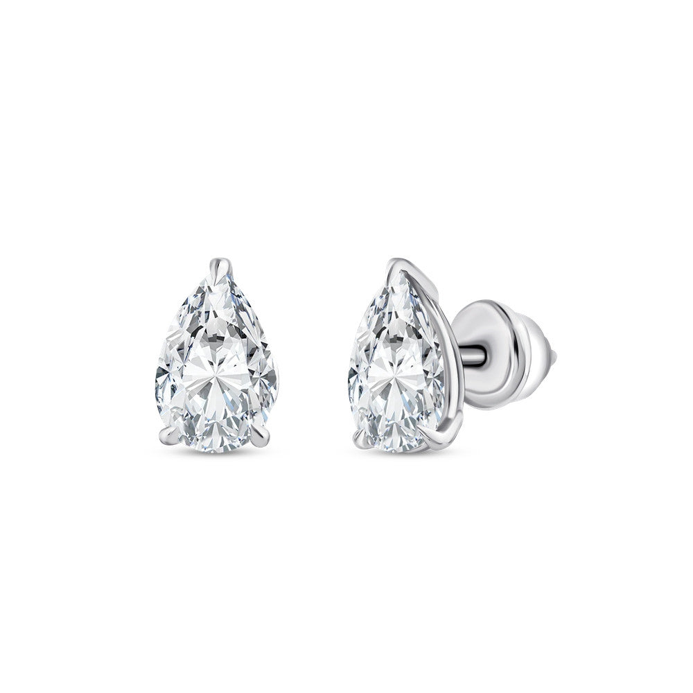 (2 Karat) ME Solitaire Pear Diamond Studs