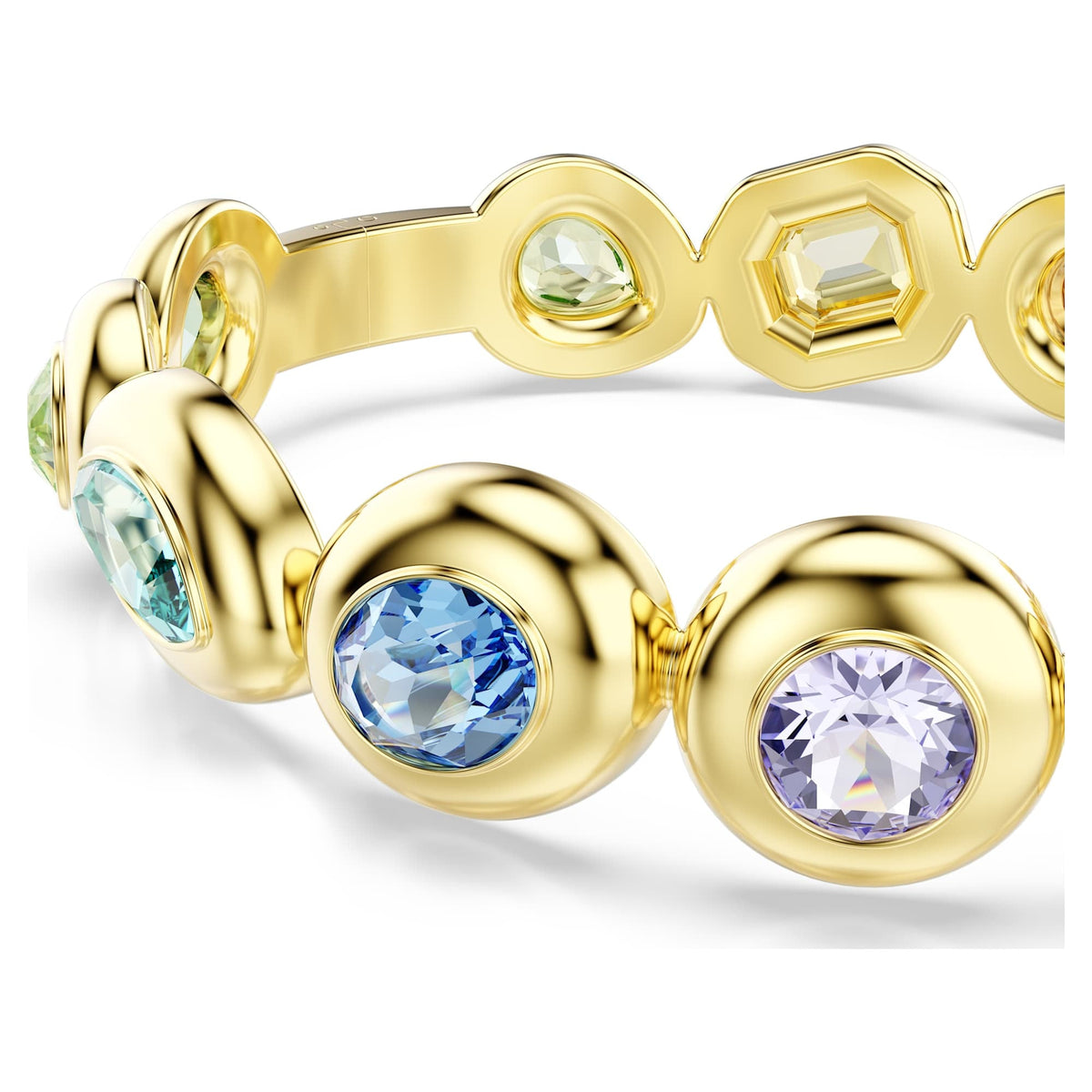 Gema Bangle Bileklik, Karışık Kesim, Çok Renkli, Sarı Altın Rengi Kaplama