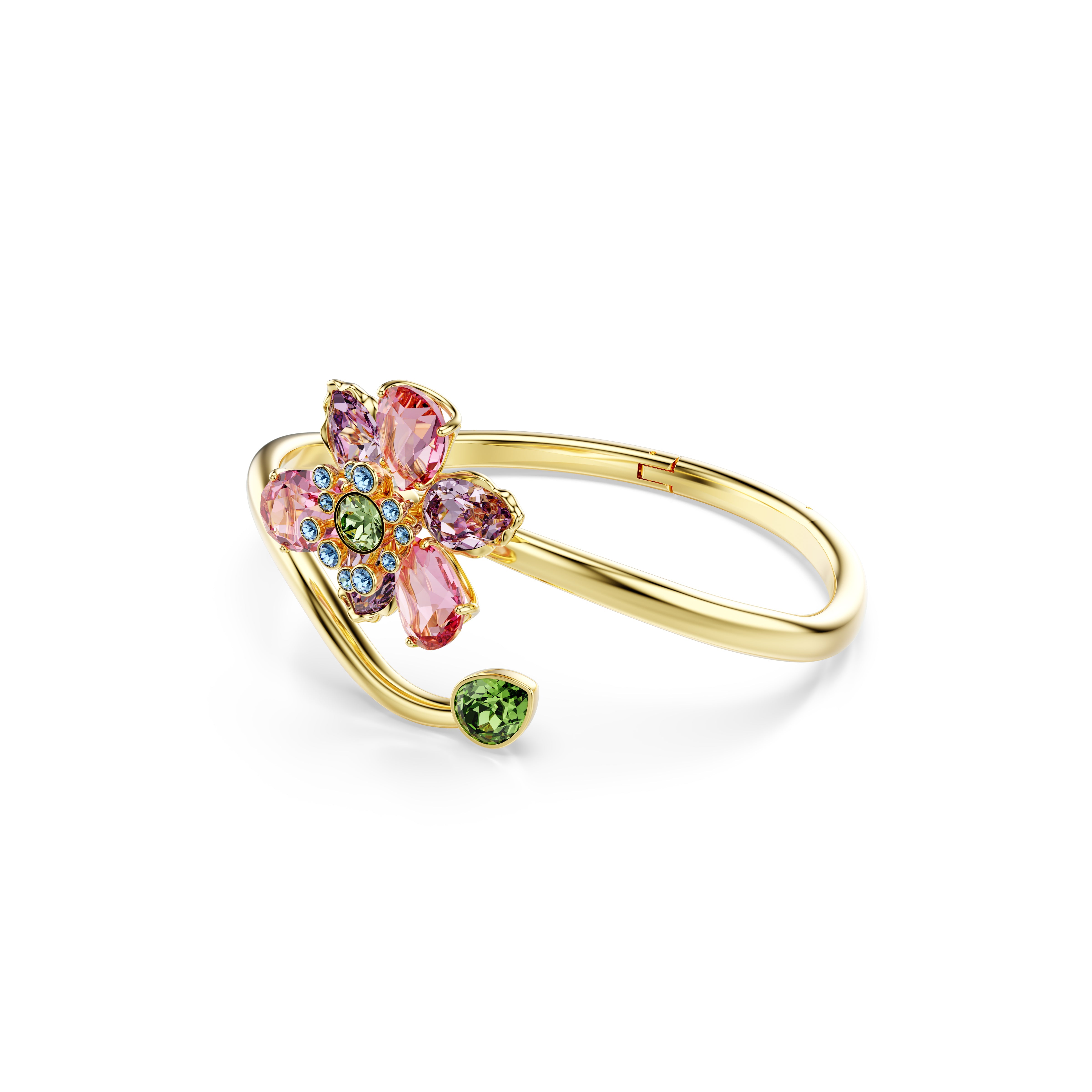 Idyllia Bangle Bileklik, Karışık Kesim, Çiçek, Çok Renkli, Altın Rengi Kaplama, S