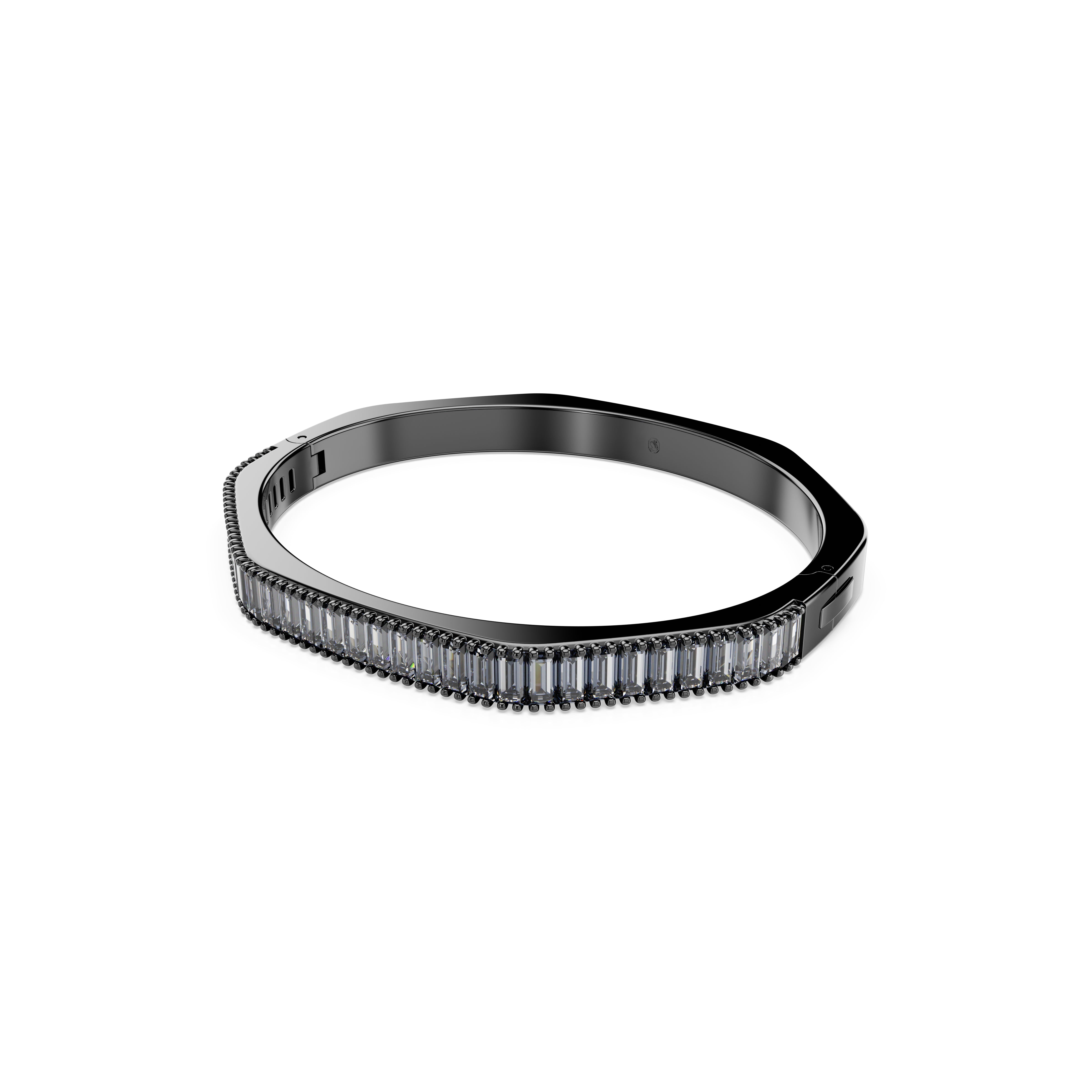 Matrix Bangle Bileklik, Baget Kesim, Gri, Rutenyum Kaplama