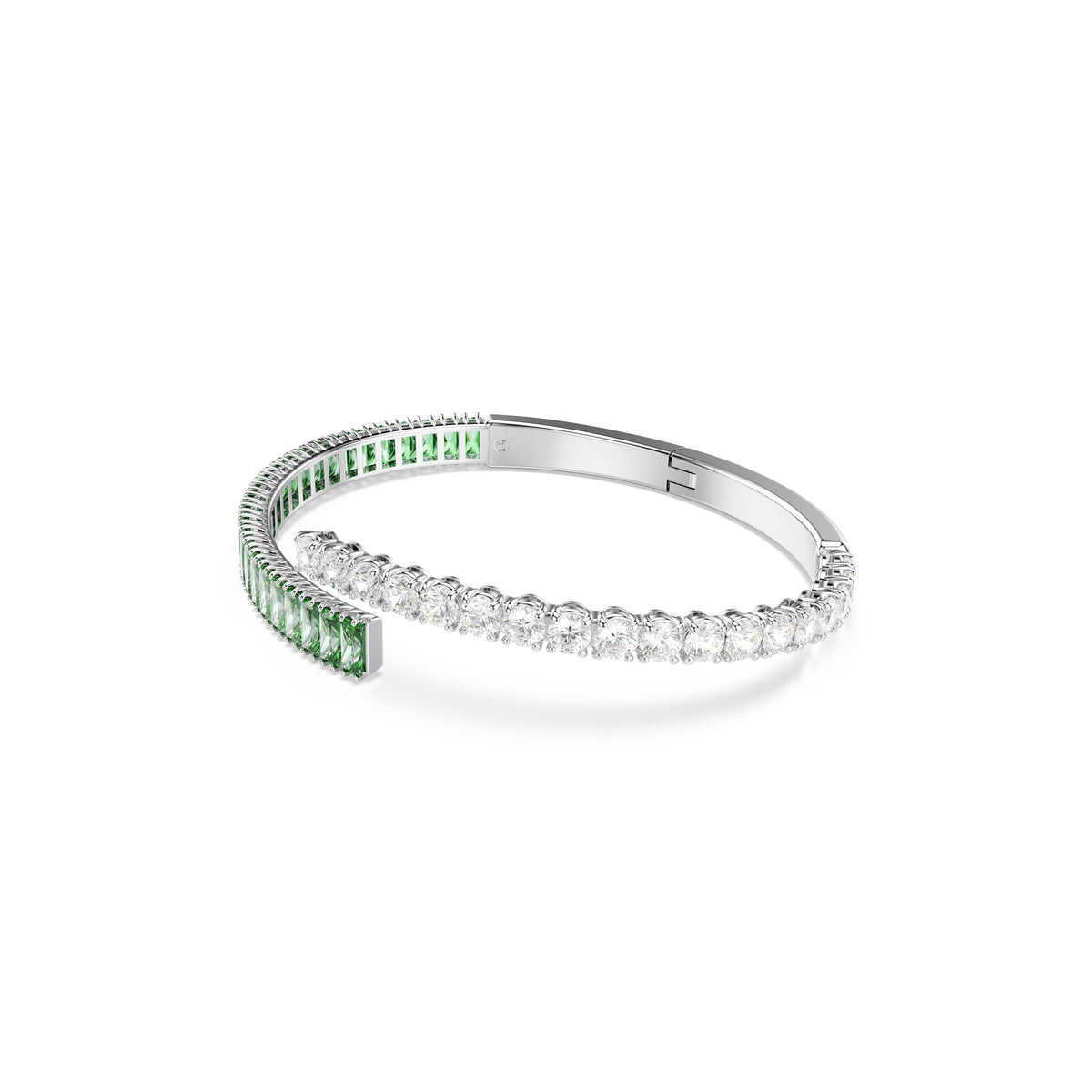 Matrix Bangle Bileklik, Karışık Kesim, Yeşil, Rodyum Kaplama