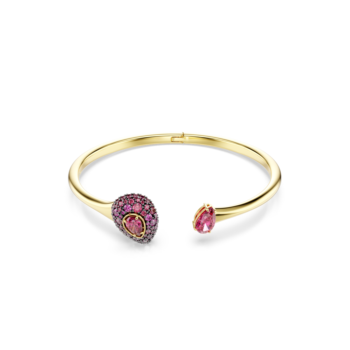 Sublima Bangle Bileklik, Armut Kesim, Kırmızı, 18K Altın Rengi Yüzey