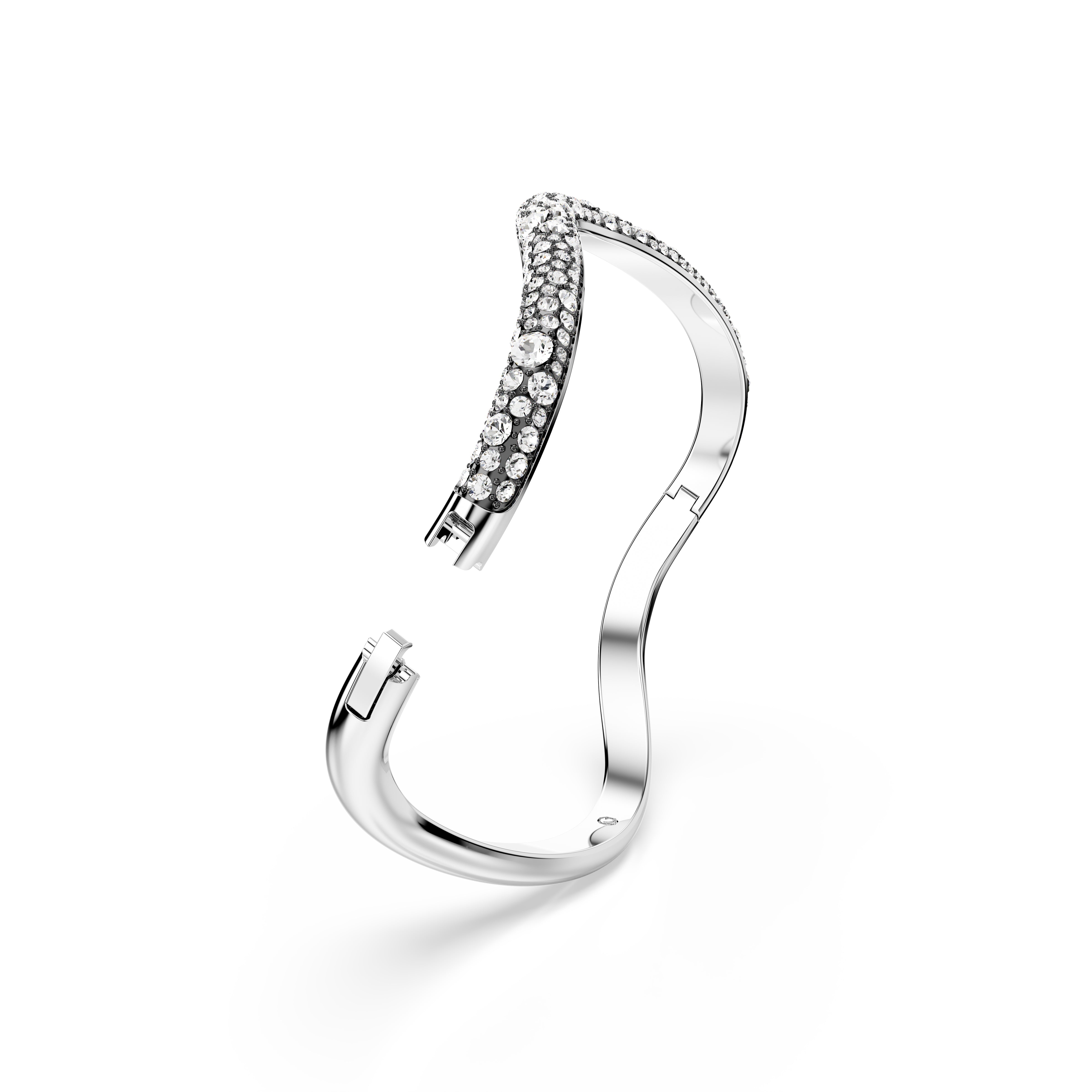Sublima Bangle Bileklik, Yuvarlak Kesim, Beyaz, Rodyum Kaplama