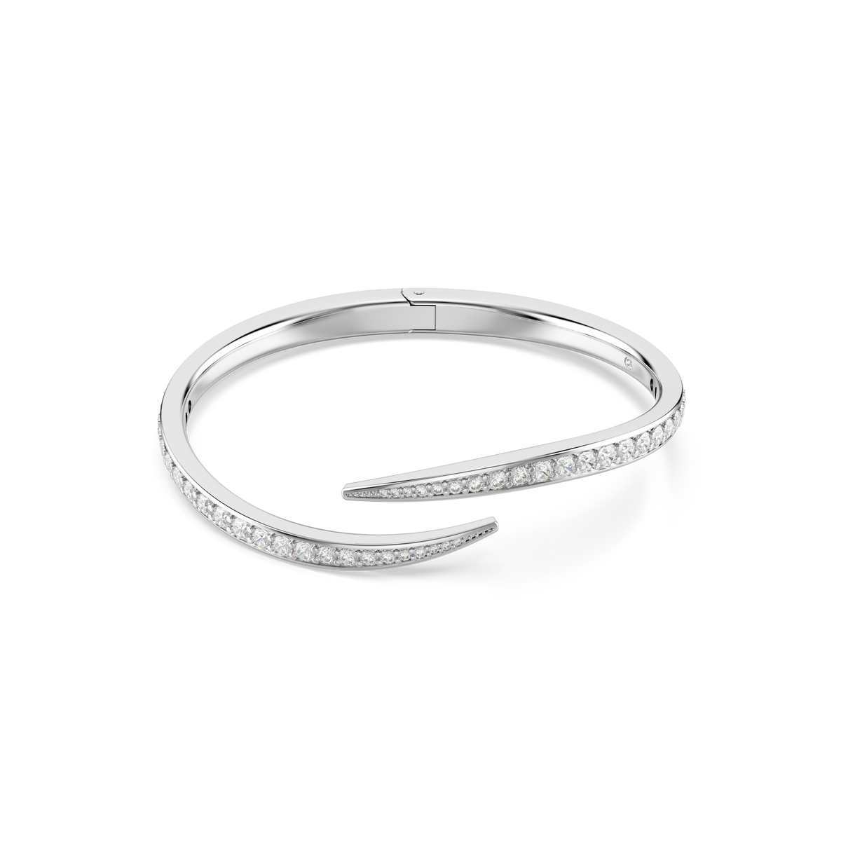 Vienna Bangle Bileklik, Yuvarlak Kesim, Kuğu, Beyaz, Rodyum Kaplama