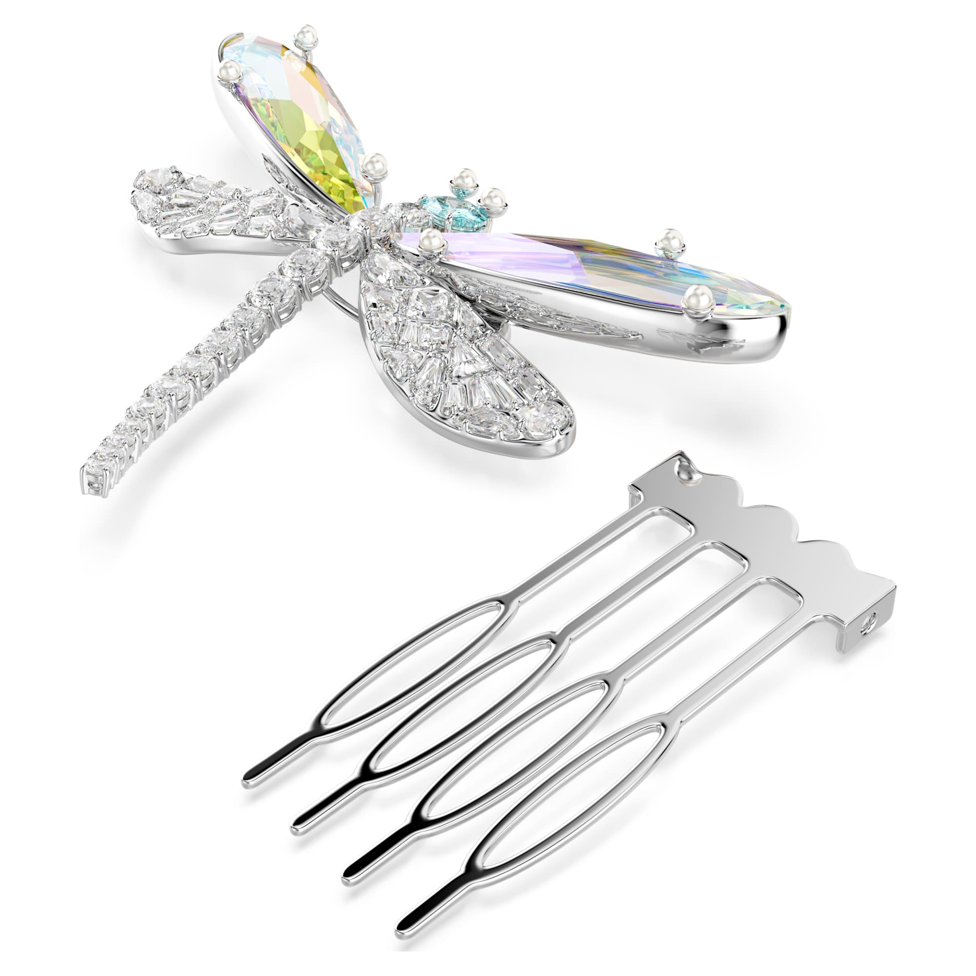 Ariana Grande x Swarovski Broş ve Saç Aksesuarı, Karışık Kesim, Yusufçuk, Yeşil, Rodyum Kaplama