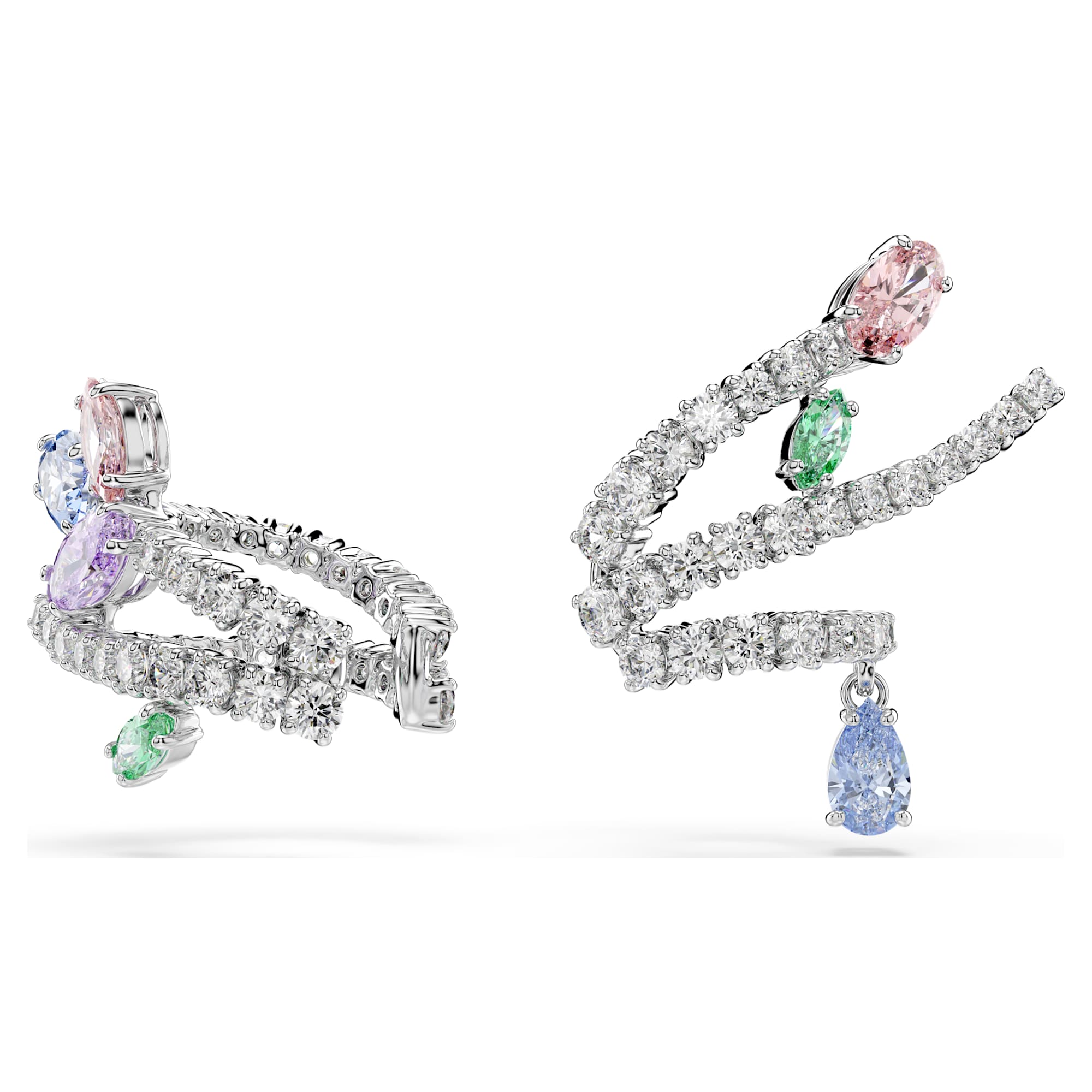 Ariana Grande x Swarovski Kelepçe Küpe, Karışık Kesim, Çok Renkli, Rodyum Kaplama