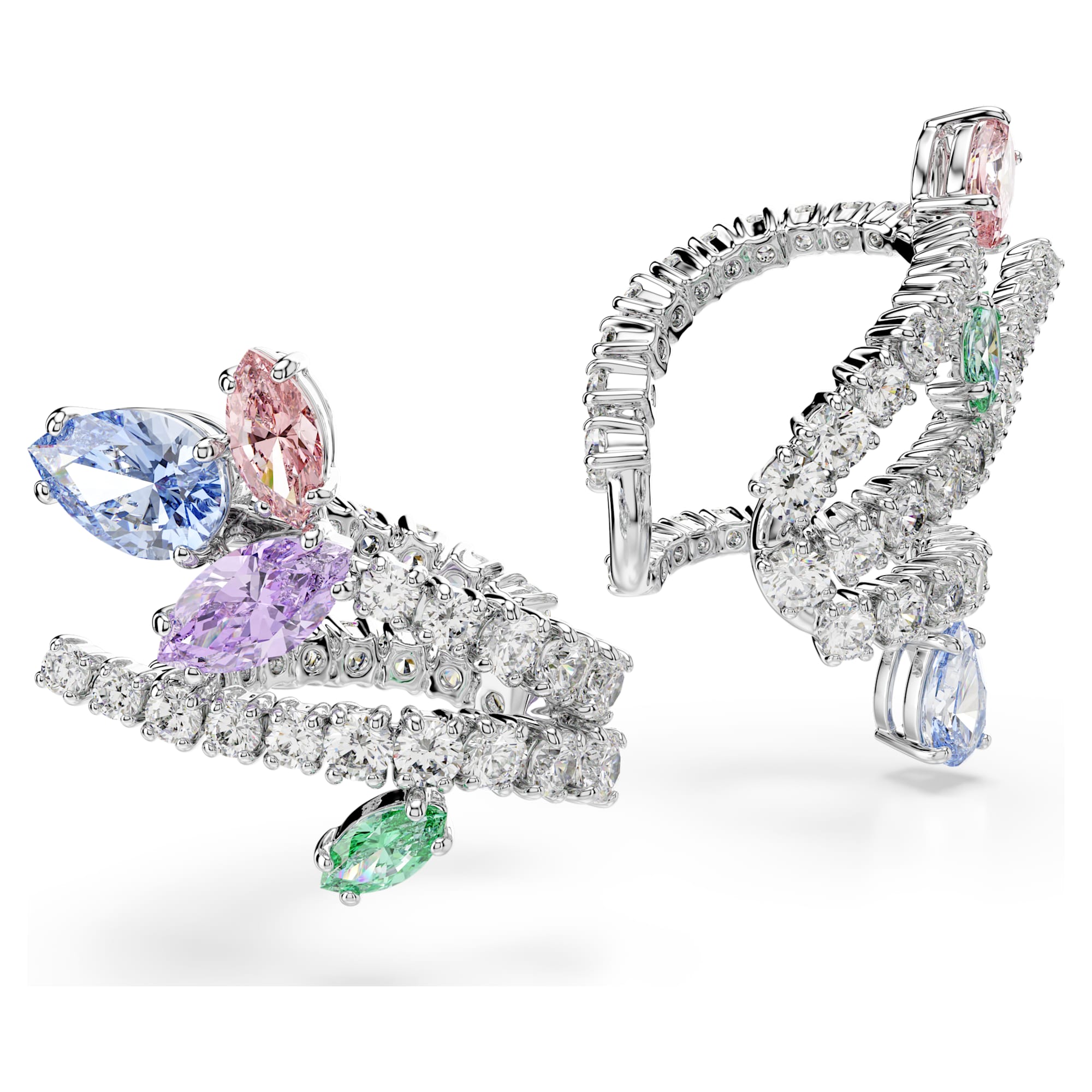 Ariana Grande x Swarovski Kelepçe Küpe, Karışık Kesim, Çok Renkli, Rodyum Kaplama