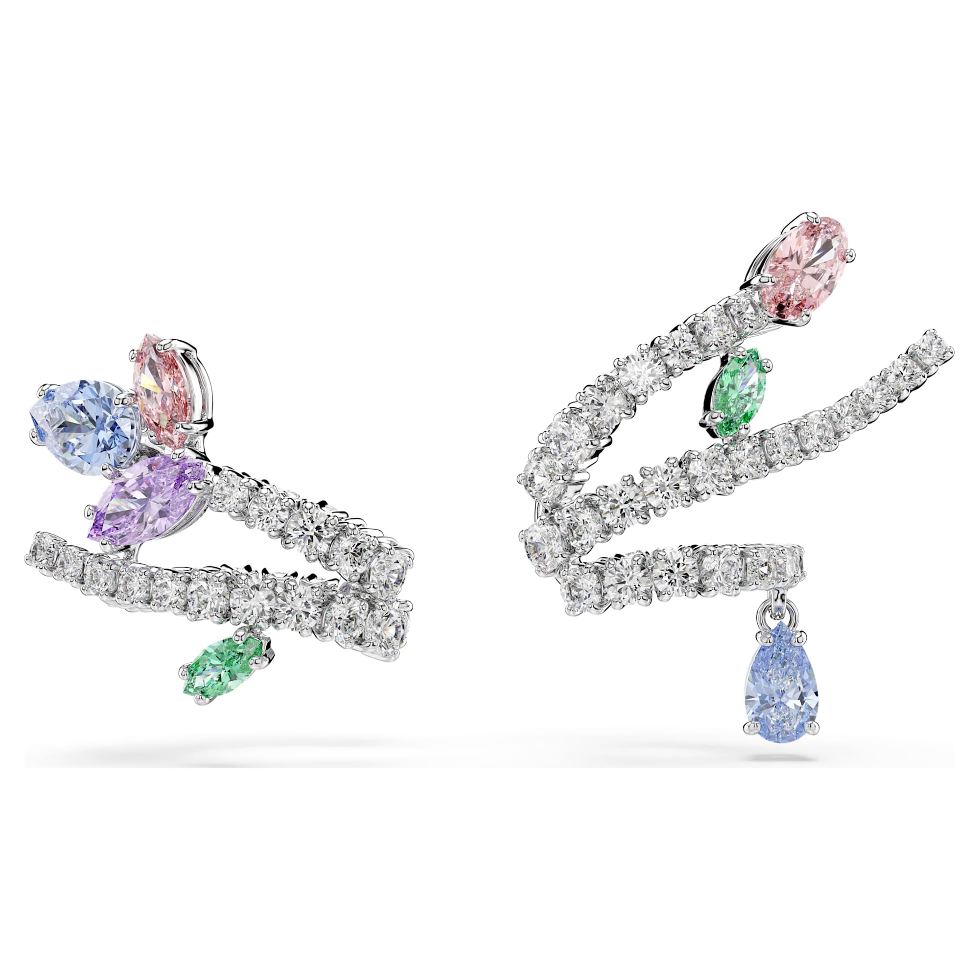 Ariana Grande x Swarovski Kelepçe Küpe, Karışık Kesim, Çok Renkli, Rodyum Kaplama