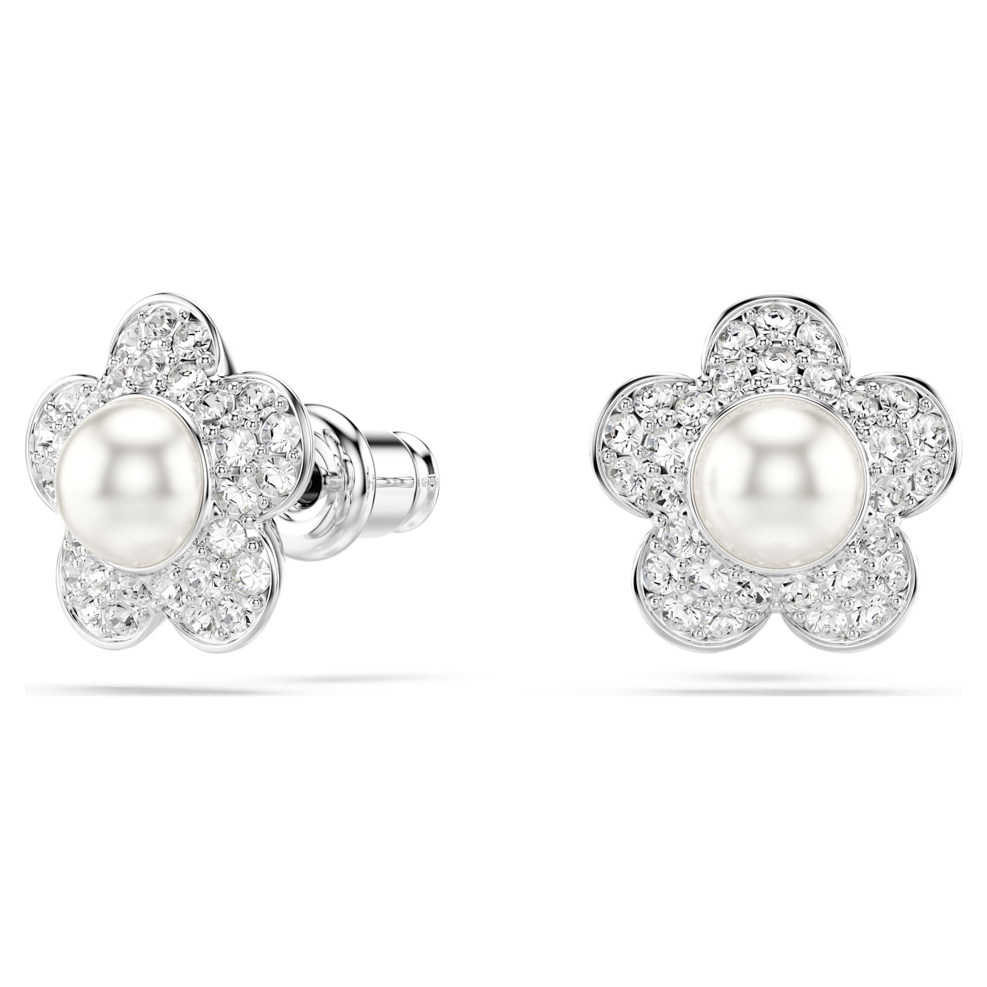 Ariana Grande x Swarovski Set, Kristal İnci, Yuvarlak Kesim, Çiçek, Beyaz, Rodyum Kaplama