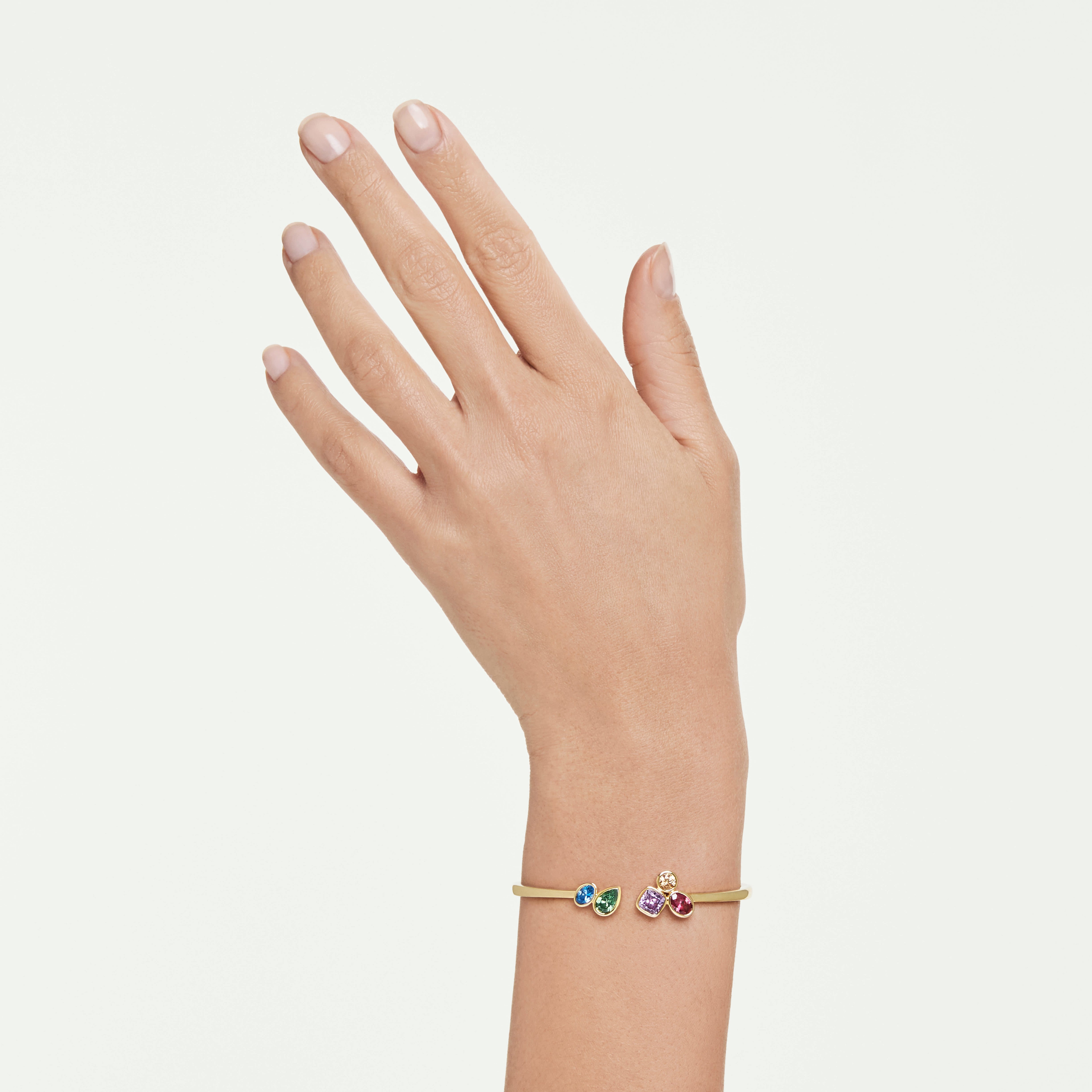 Imber Bangle Bileklik, Karışık Kesim, Çok Renkli, 18K Altın Rengi Yüzey