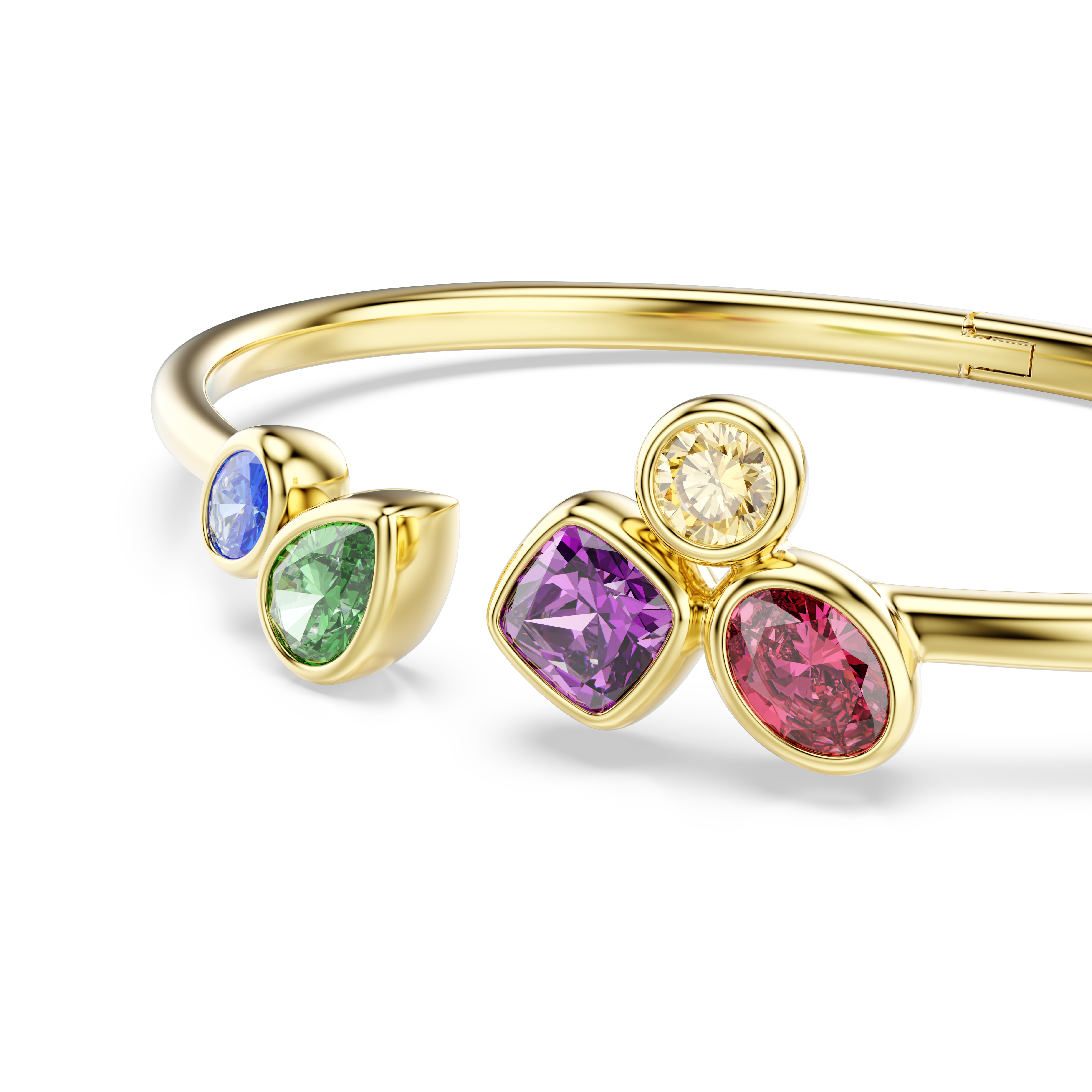 Imber Bangle Bileklik, Karışık Kesim, Çok Renkli, 18K Altın Rengi Yüzey