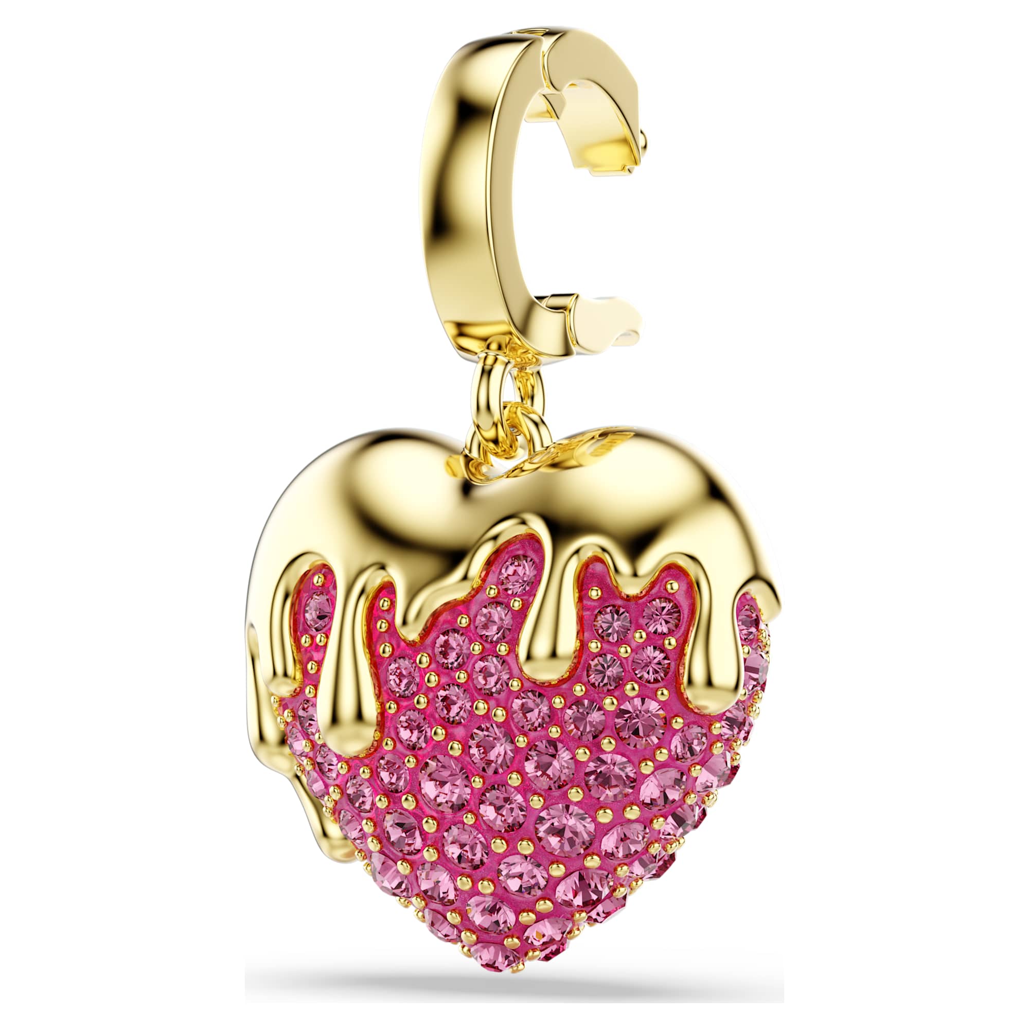 Idyllia Charm, Yuvarlak Kesim, Kalp, Pembe, Sarı Altın Rengi Kaplama