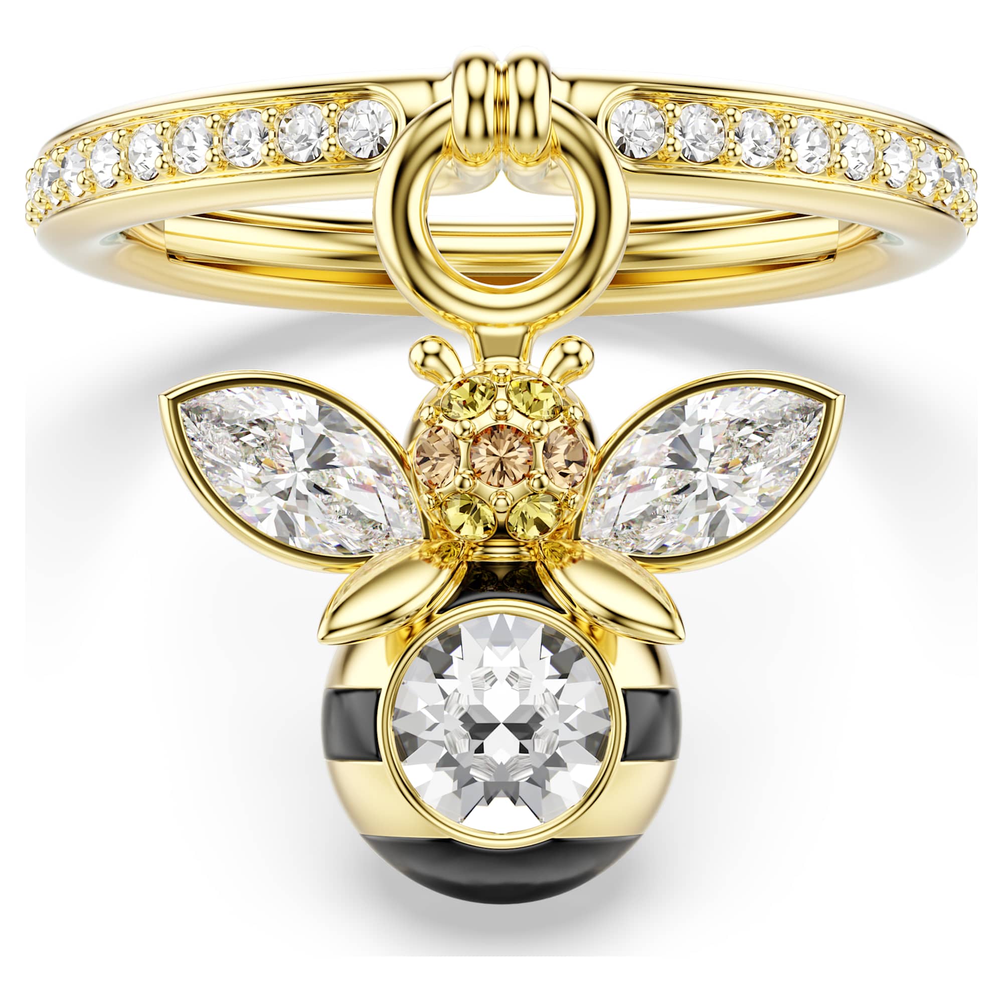 Idyllia Motif Yüzük, Karışık Kesim, Arı, Çok Renkli, Sarı Altın Rengi Kaplama