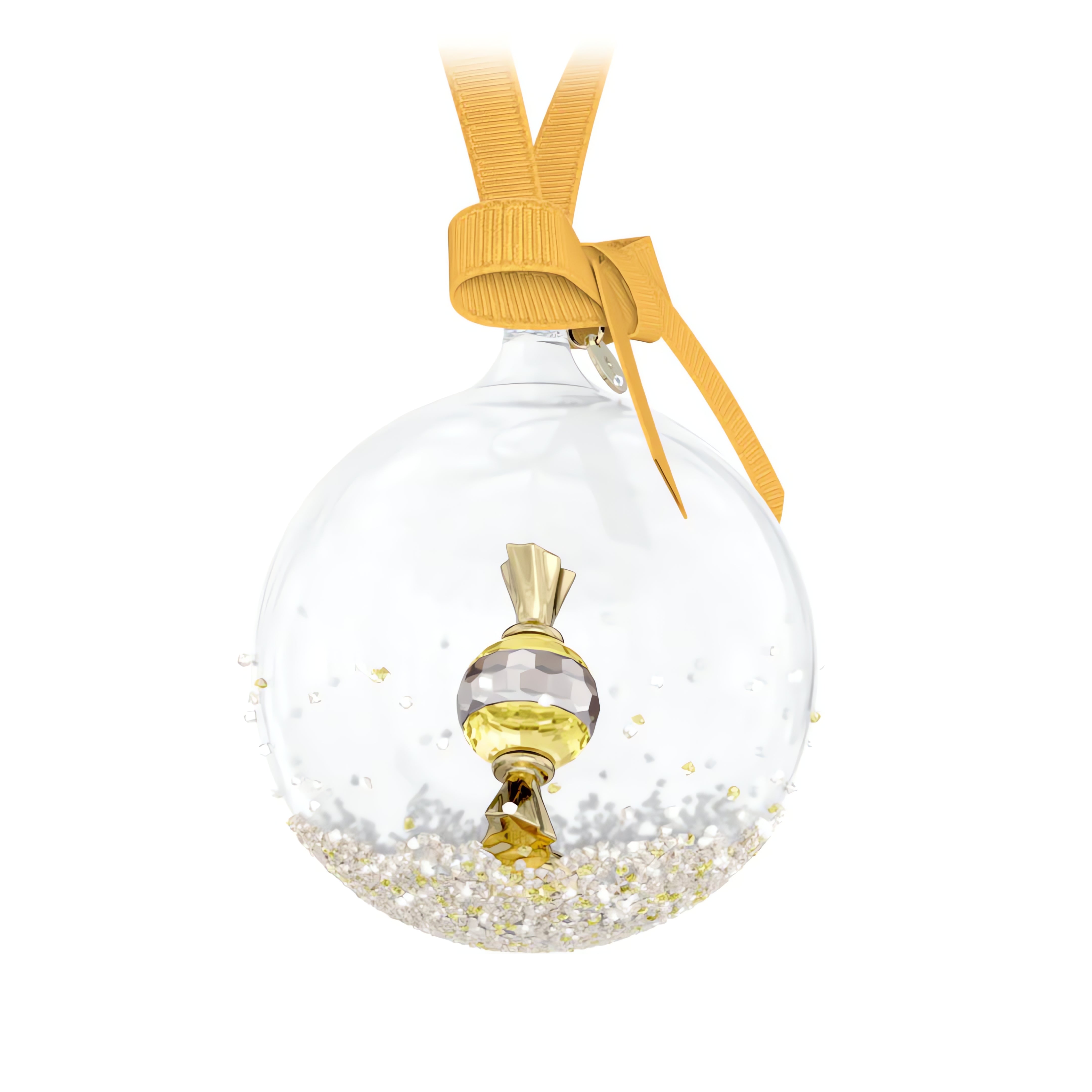 Holiday Cheers Dulcis Ball Ornament, Yellow
