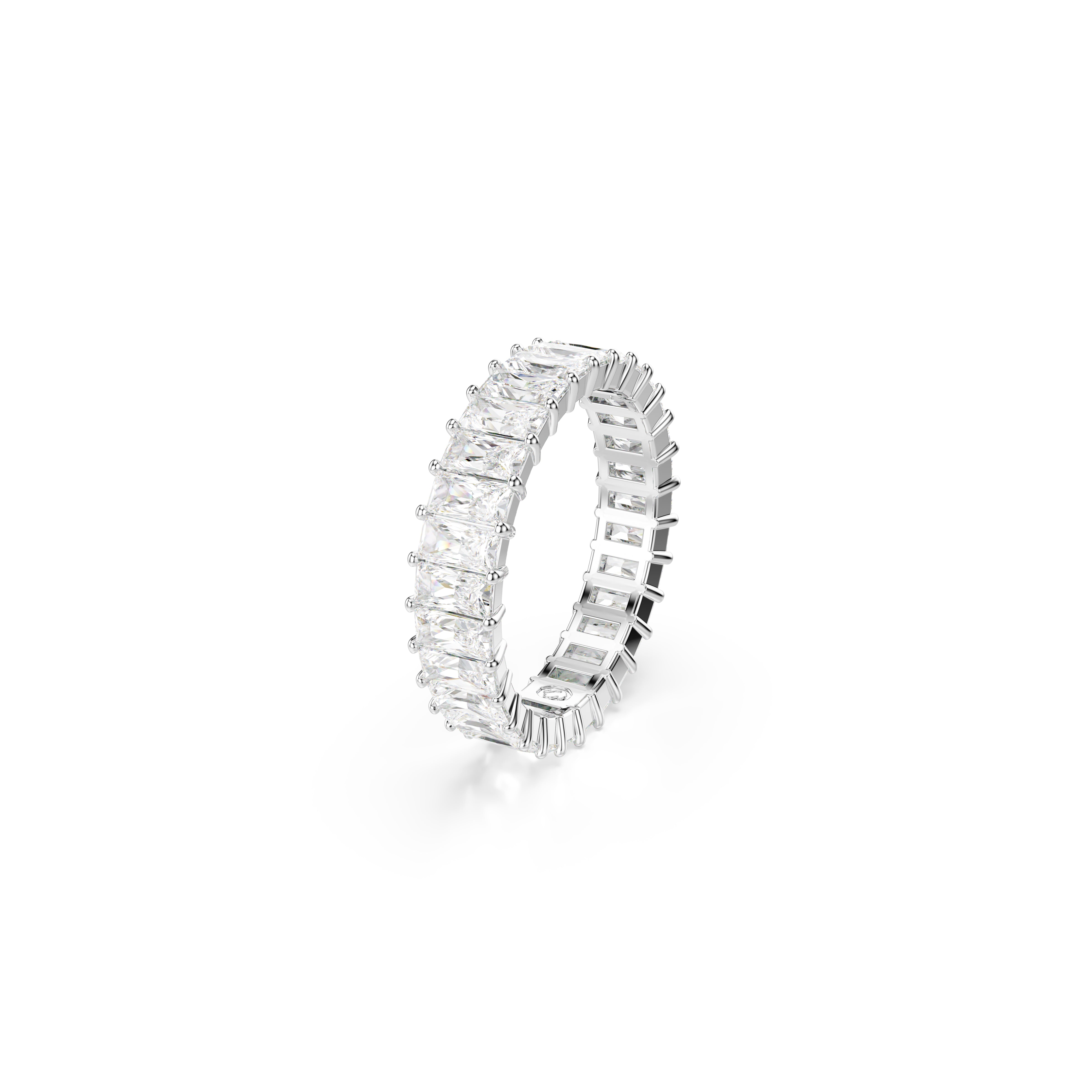 Matrix Ring, Baguette Cut, White, Rhodium Plated