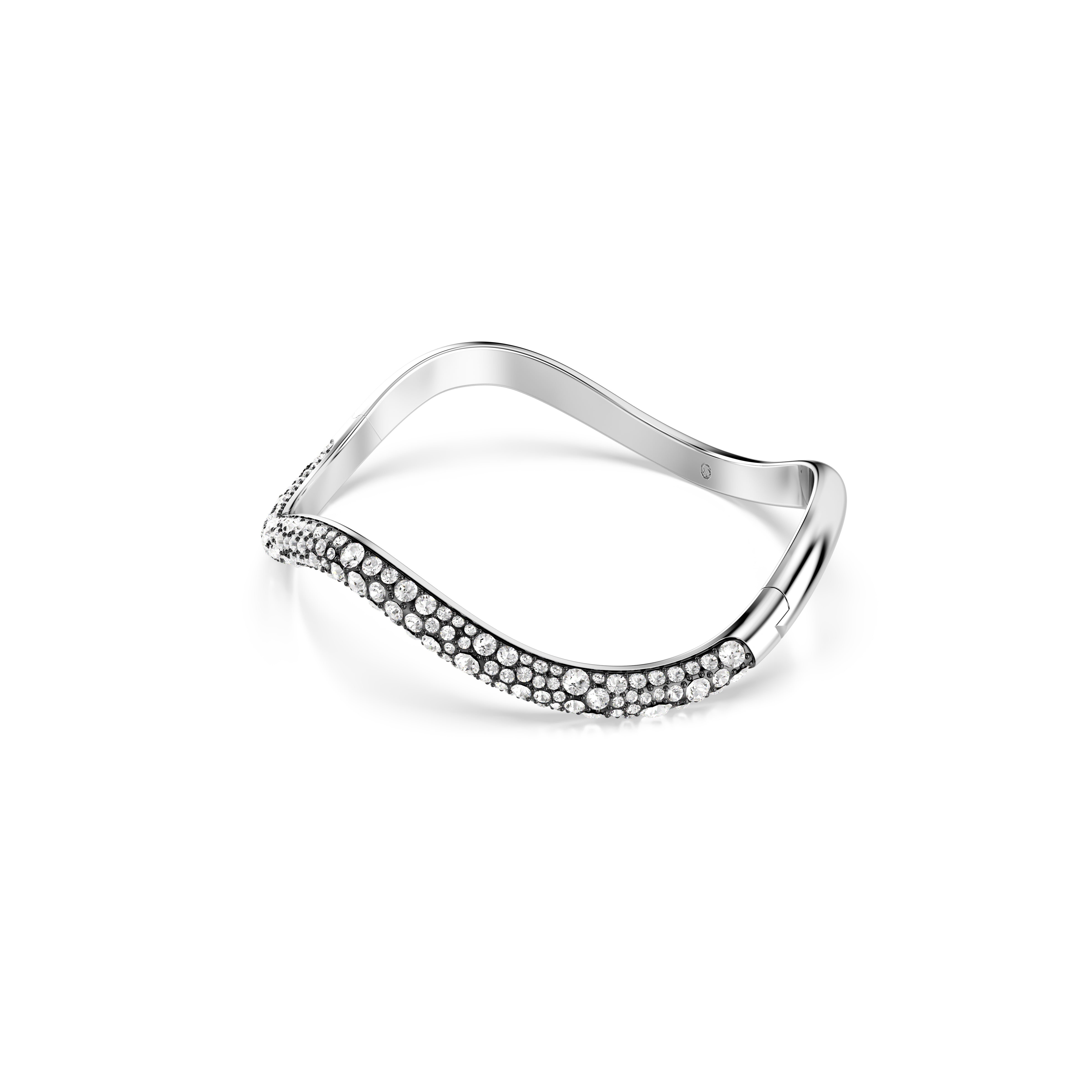 Sublima Bangle Bileklik, Yuvarlak Kesim, Beyaz, Rodyum Kaplama