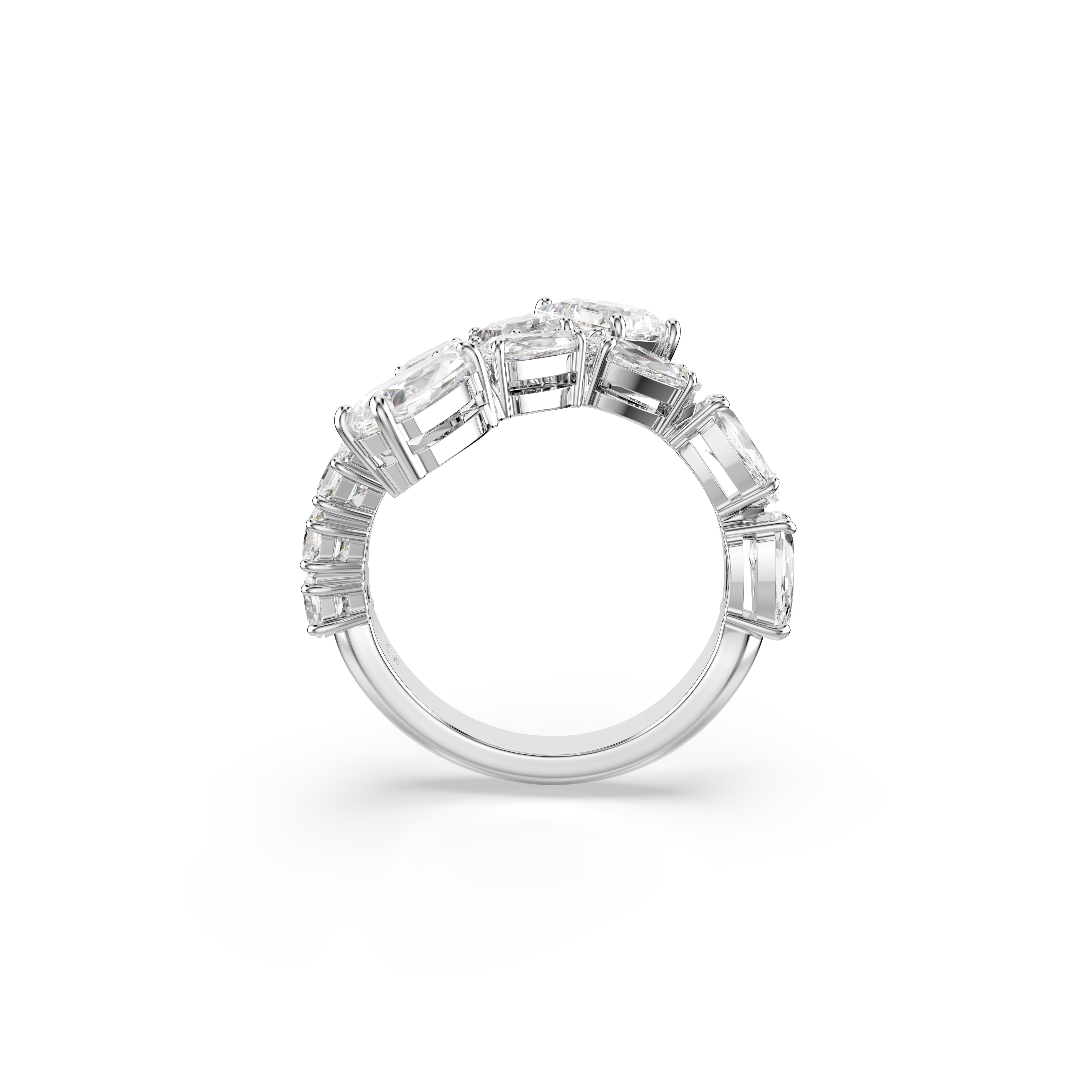 Matrix Yüzük, Mixed Cuts, Beyaz, Rodyum Kaplama, 52