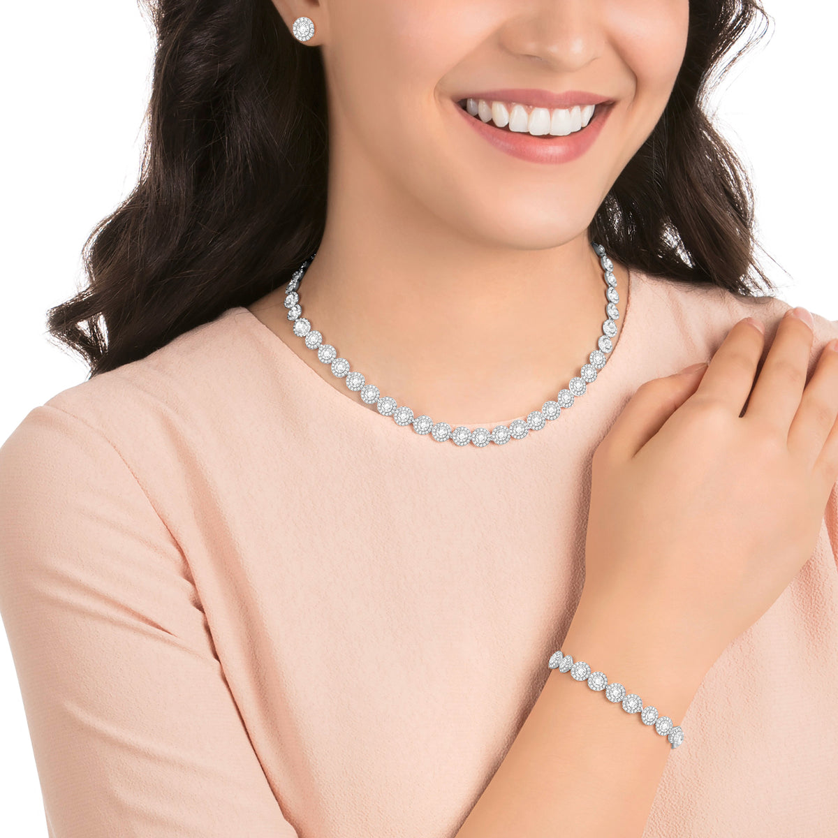 Angelic Set, Beyaz, Rodyum Kaplama