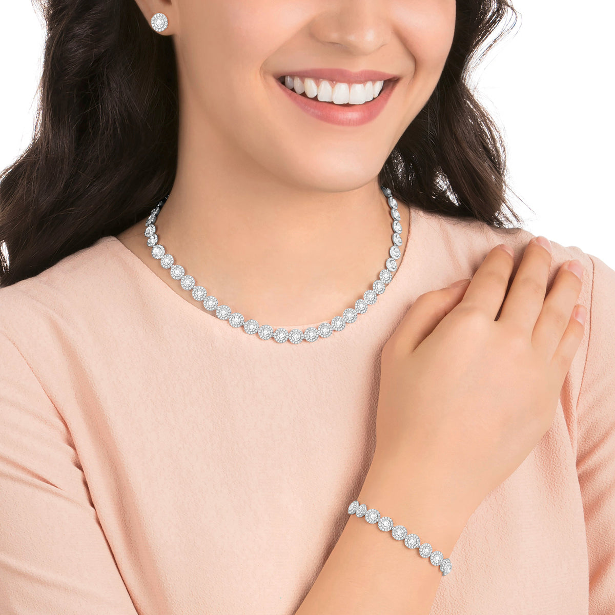 Angelic Set, Beyaz, Rodyum Kaplama