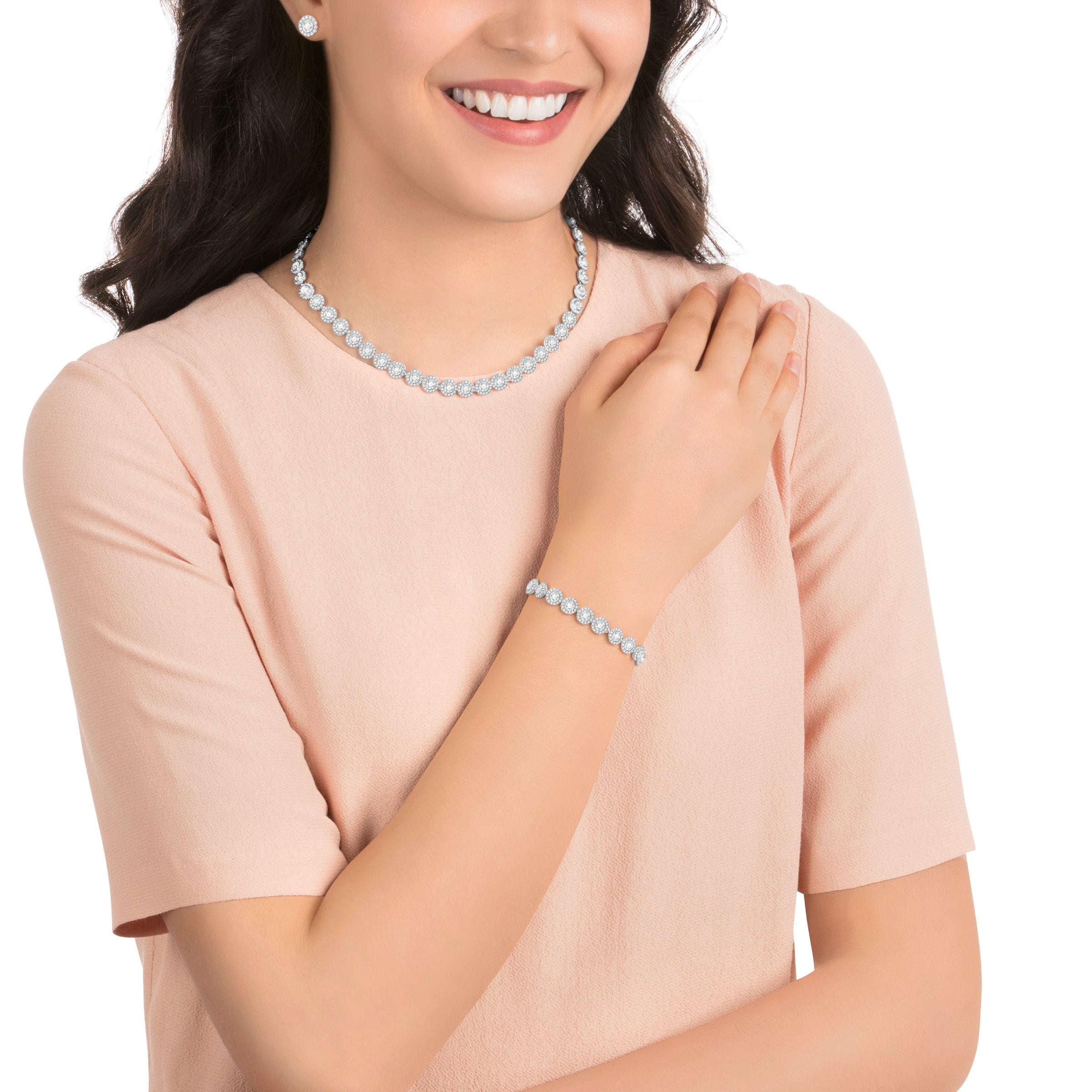 Angelic Set, Beyaz, Rodyum Kaplama