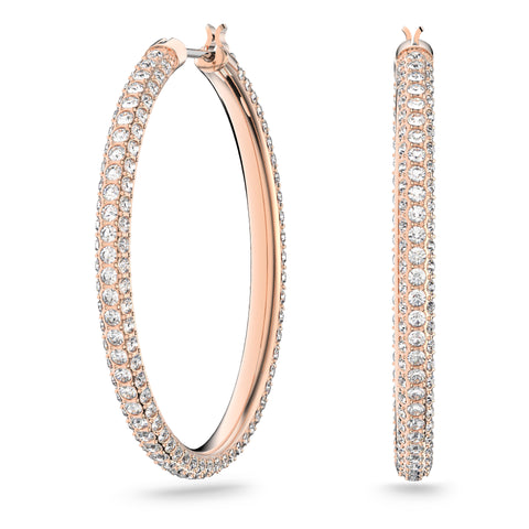 Stone Hoop Küpe, Pembe, Pembe Altin Rengi Kaplama