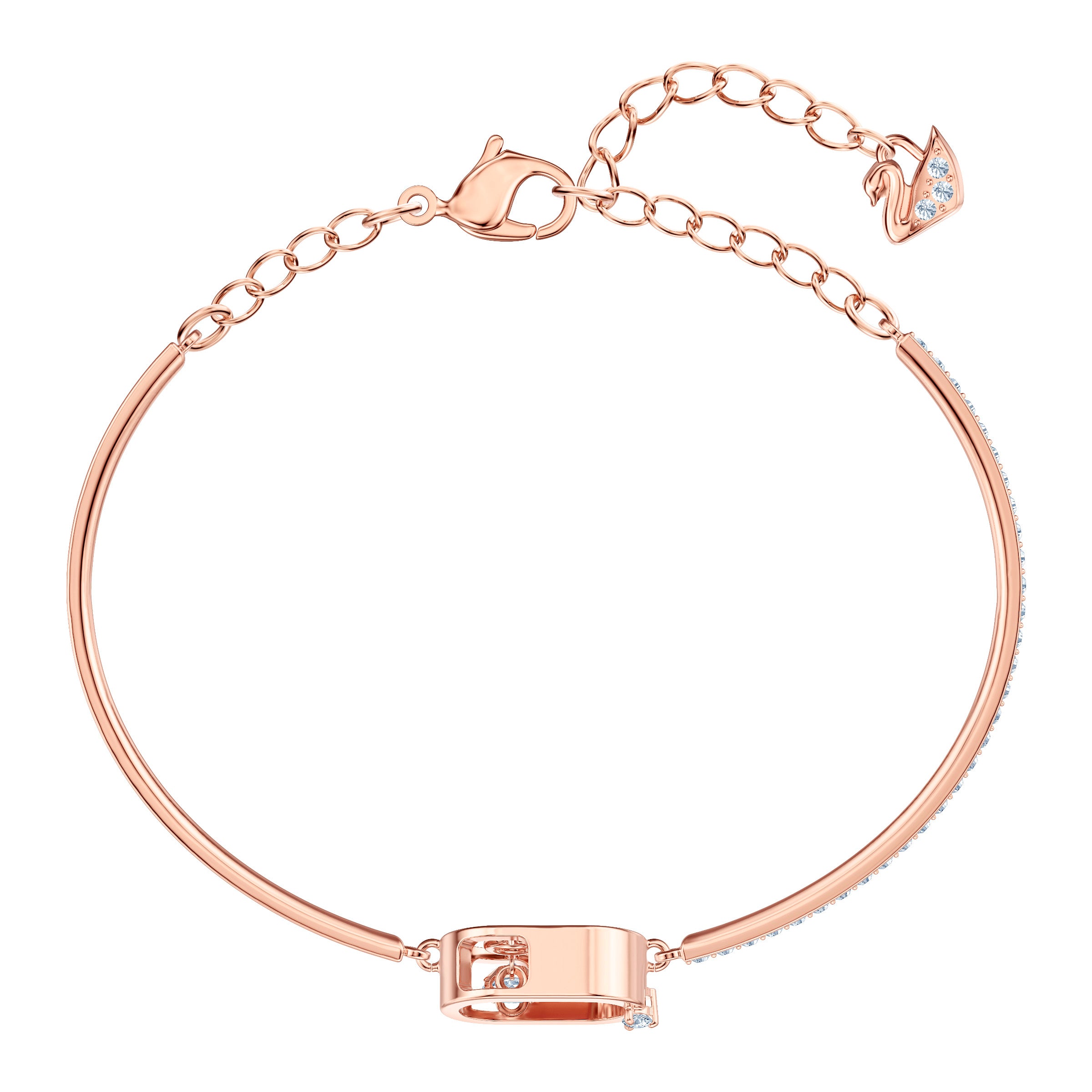 Sparkling Dc Oval Bileklik, North, Beyaz, Pembe Altin Rengi Kaplama