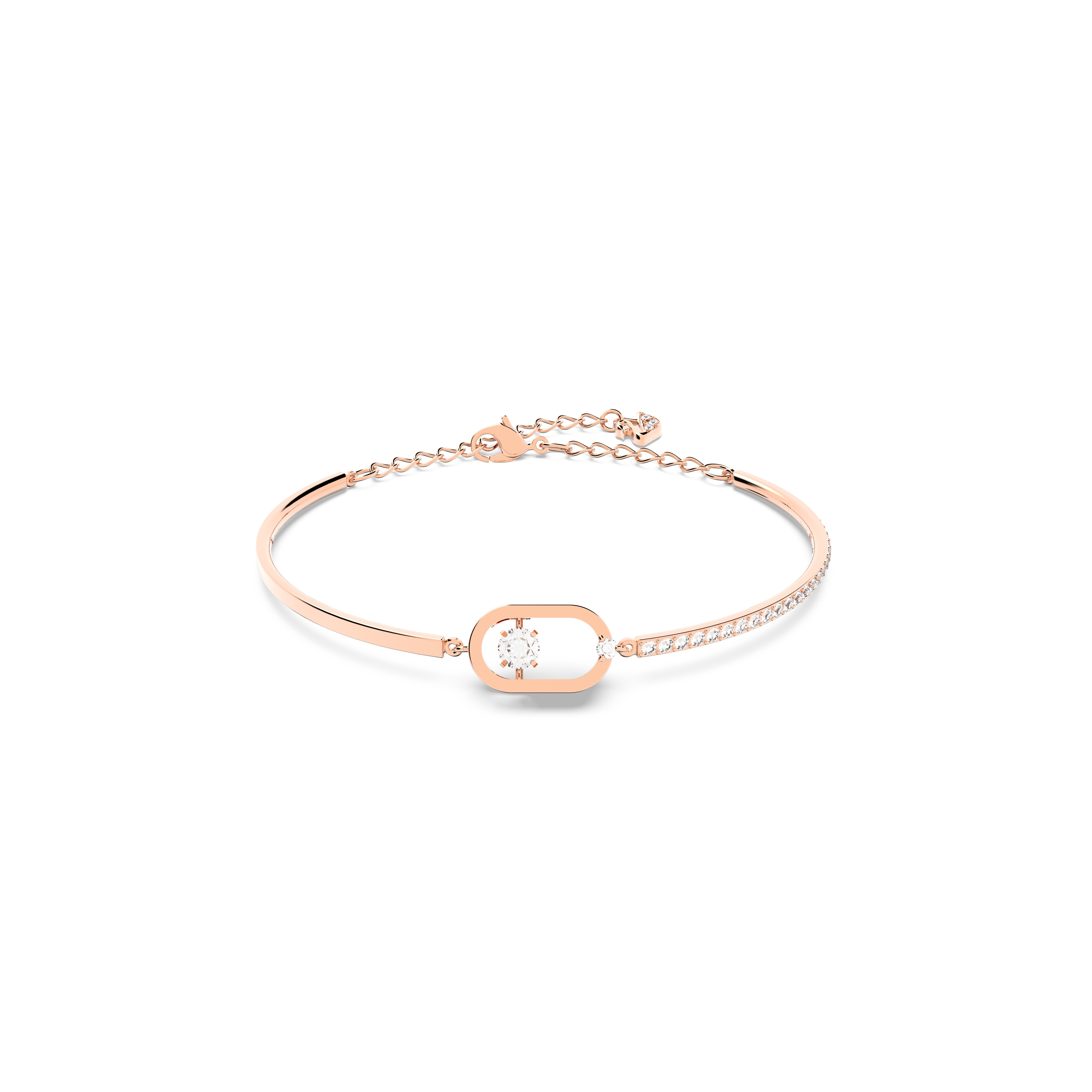 Sparkling Dc Oval Bileklik, North, Beyaz, Pembe Altın Rengi Kaplama