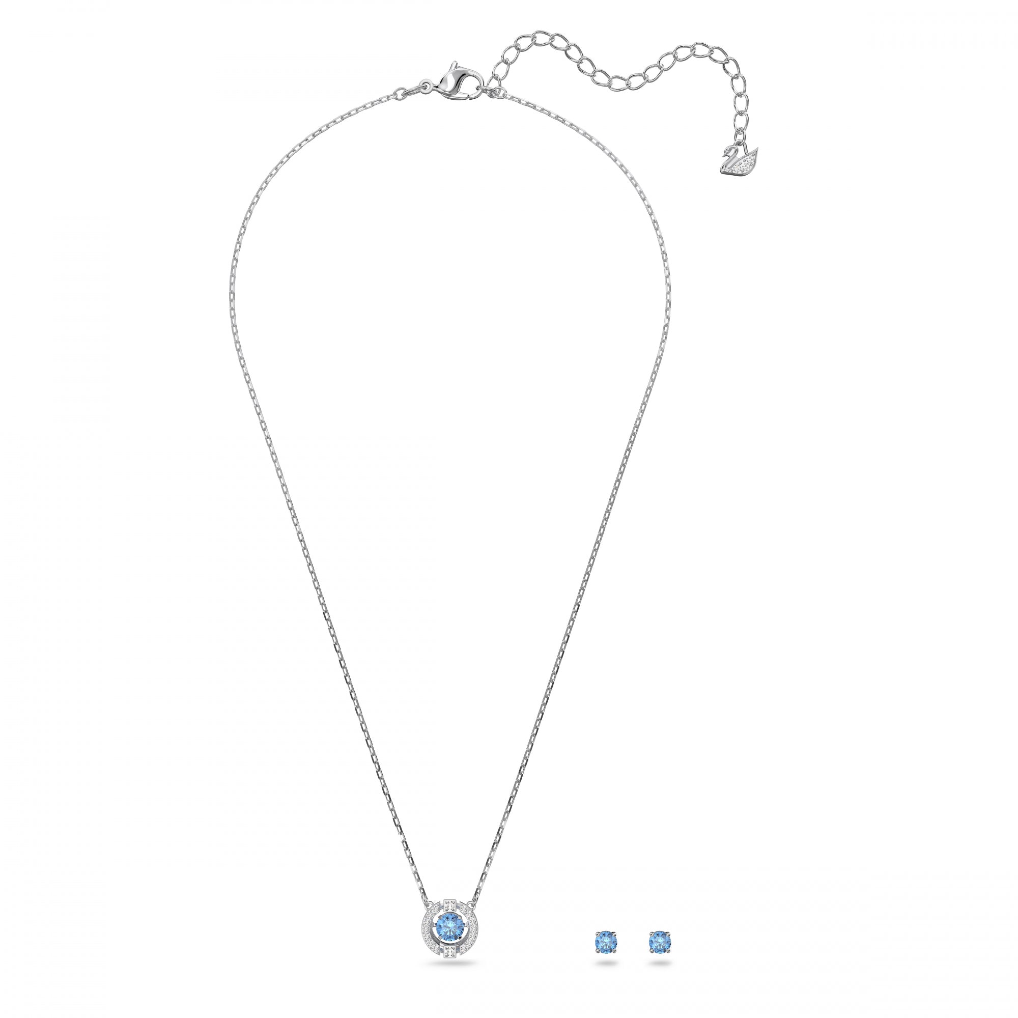 Sparkling Dc Round Set, Mavi, Rodyum Kaplama
