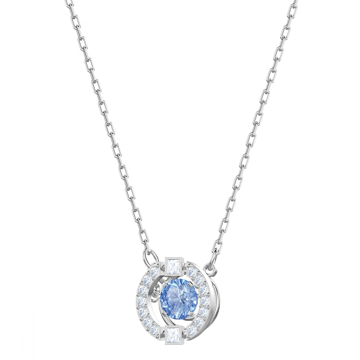 Sparkling Dc Round Set, Mavi, Rodyum Kaplama