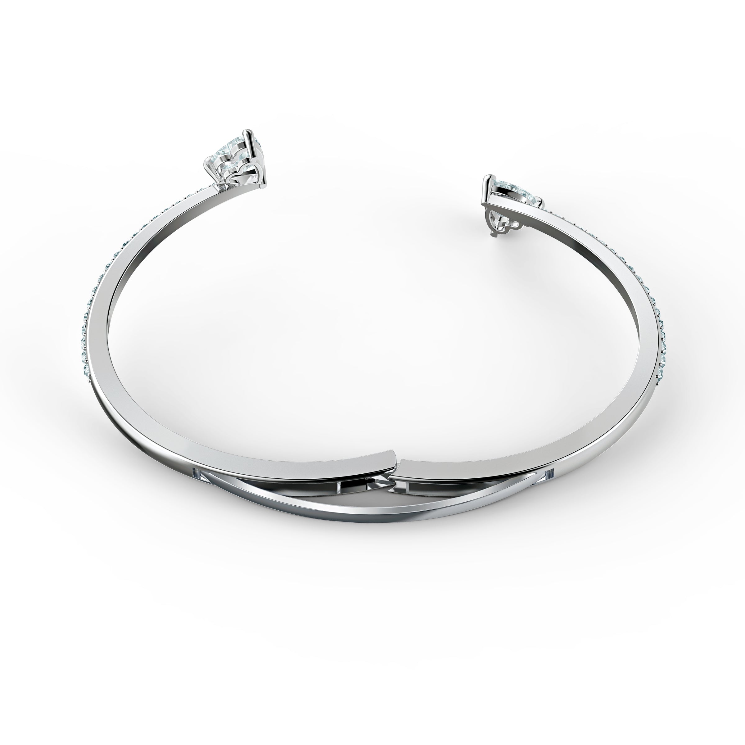 Attract Cuff Bileklik, Beyaz, Rodyum Kaplama