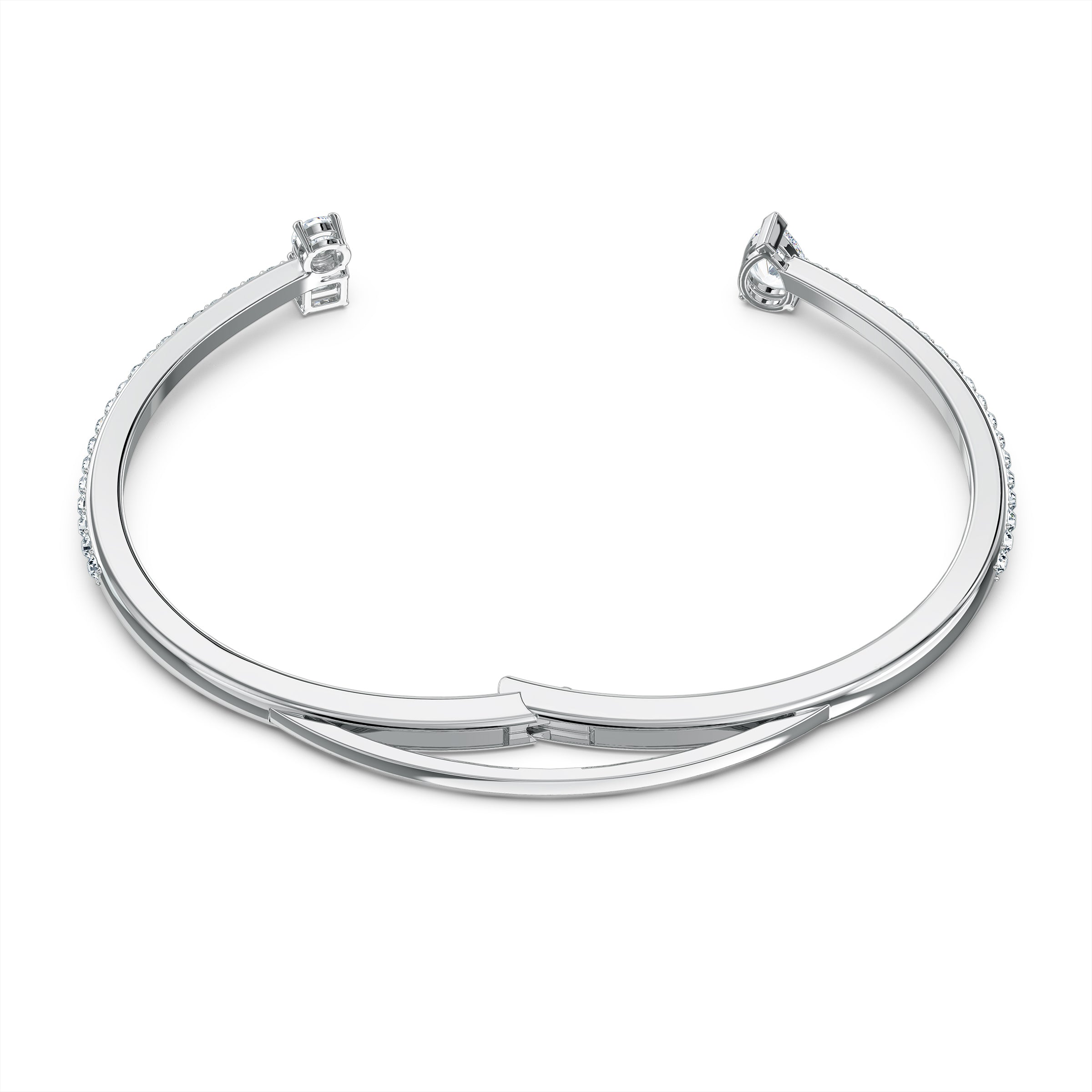 Attract Cuff Bileklik, Beyaz, Rodyum Kaplama